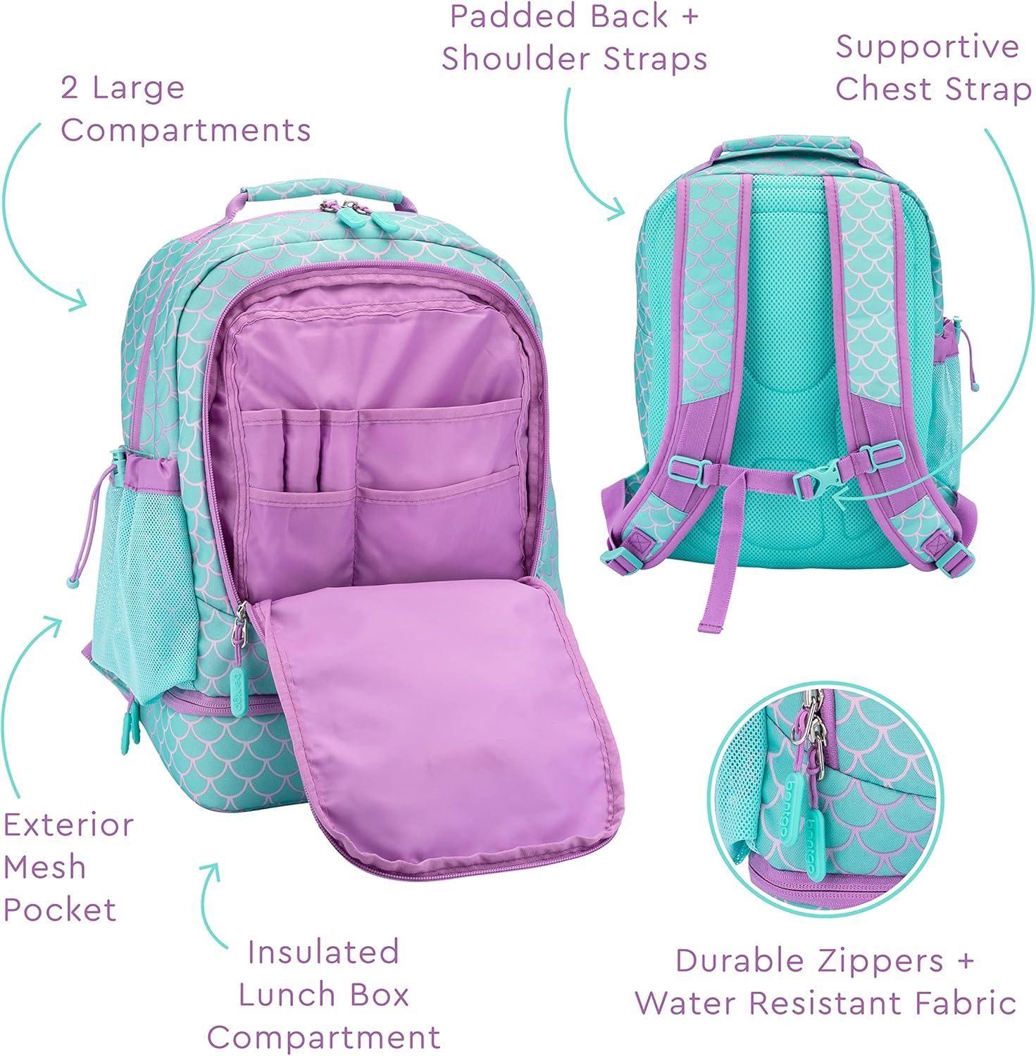 imageBentgo 2in1 Backpack amp Insulated Lunch Bag Set With Kids Prints Lunch Box Mermaid Scales