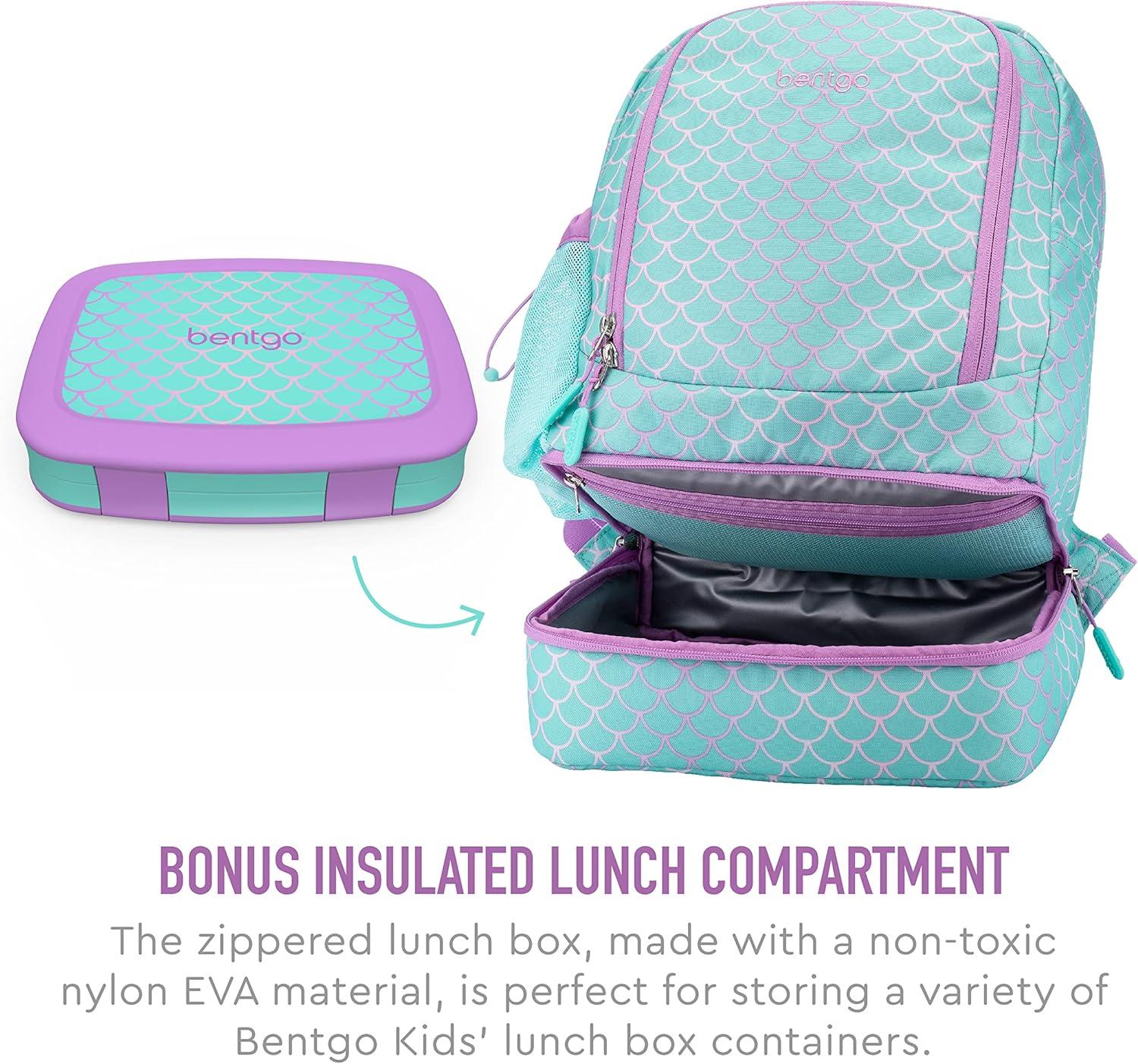 imageBentgo 2in1 Backpack amp Insulated Lunch Bag Set With Kids Prints Lunch Box Mermaid Scales
