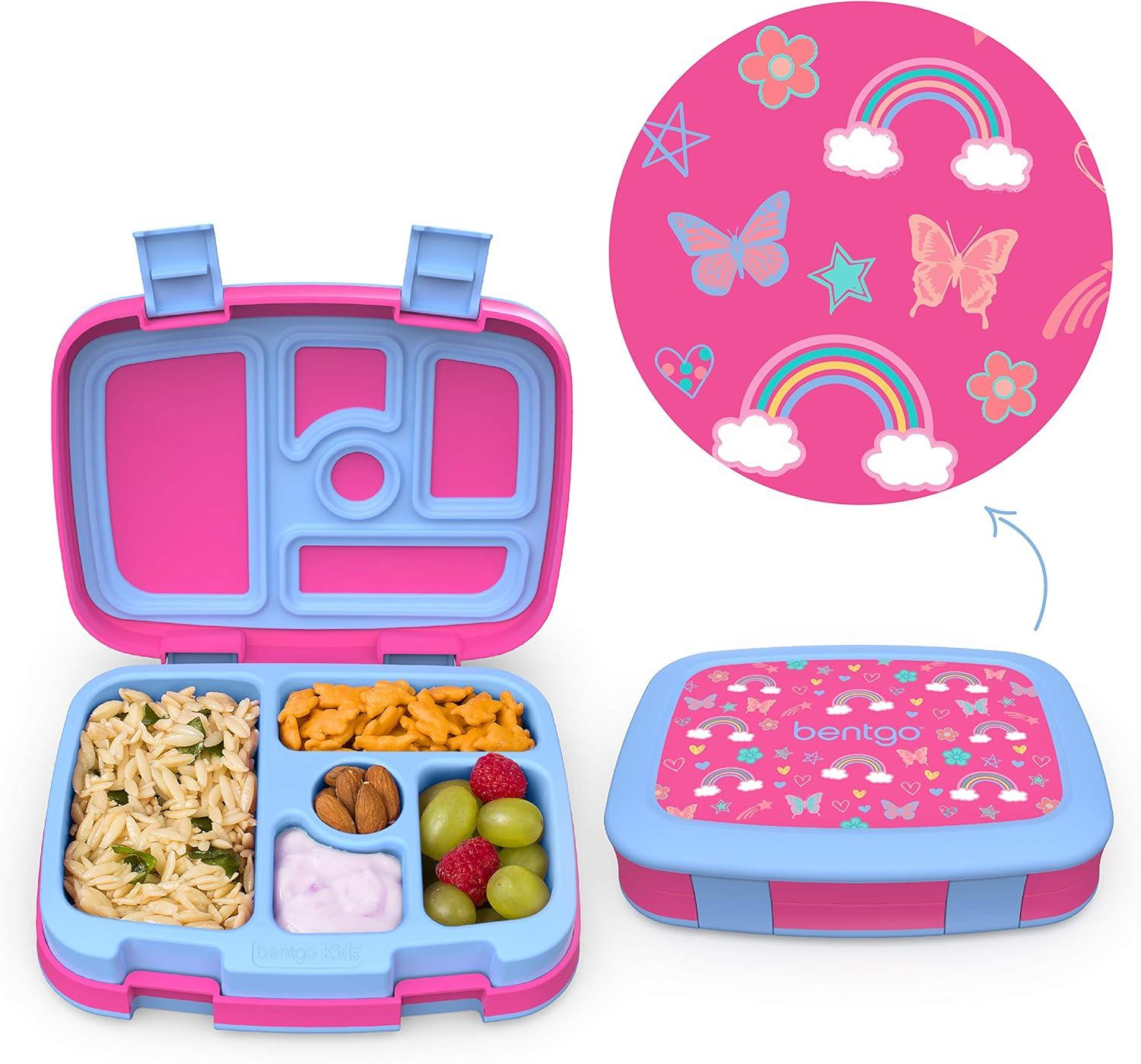 imageBentgo 2in1 Backpack amp Insulated Lunch Bag Set With Kids Prints Lunch Box Rainbows and Butterflies