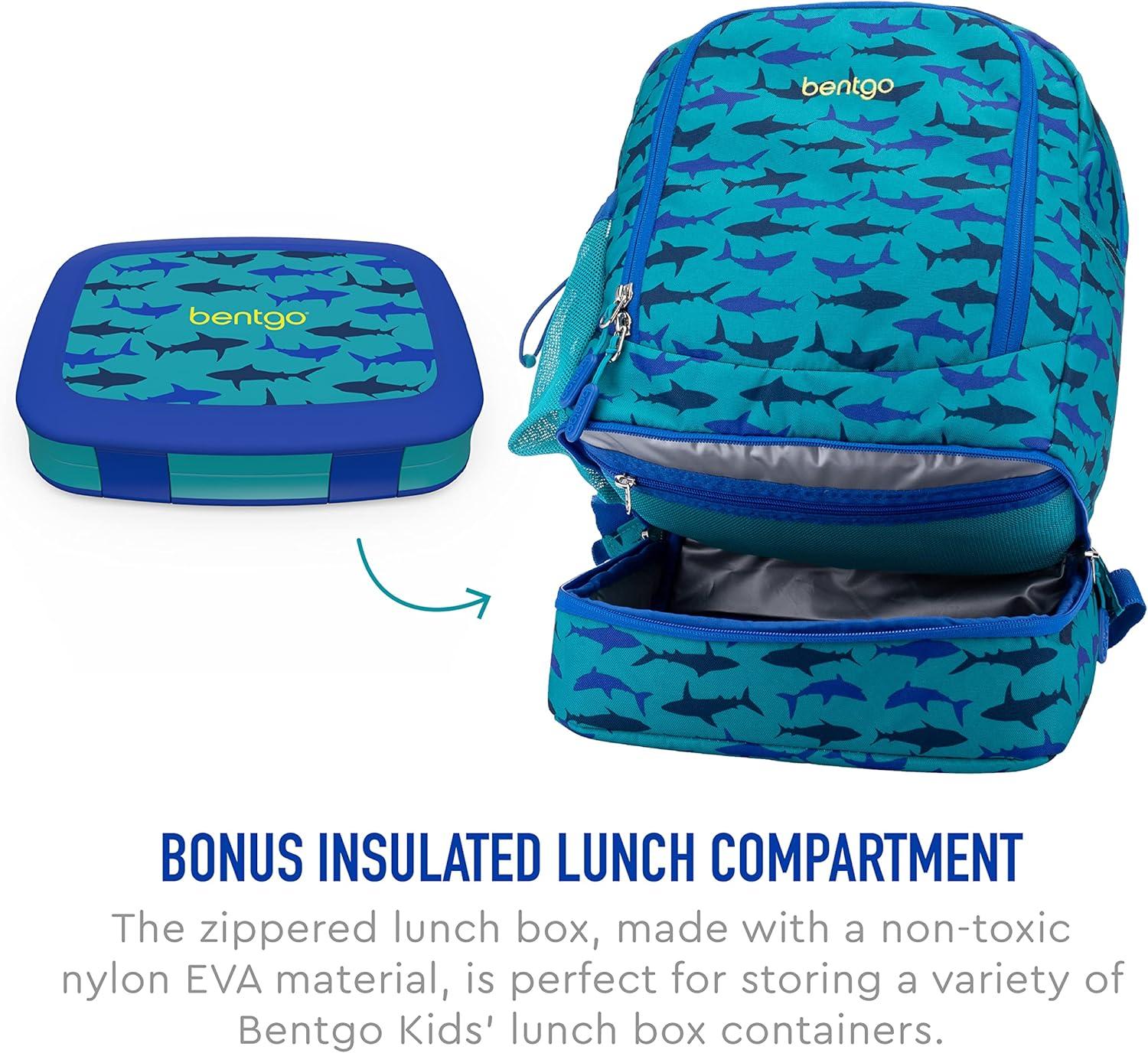 imageBentgo 2in1 Backpack amp Insulated Lunch Bag Set With Kids Prints Lunch Box Shark
