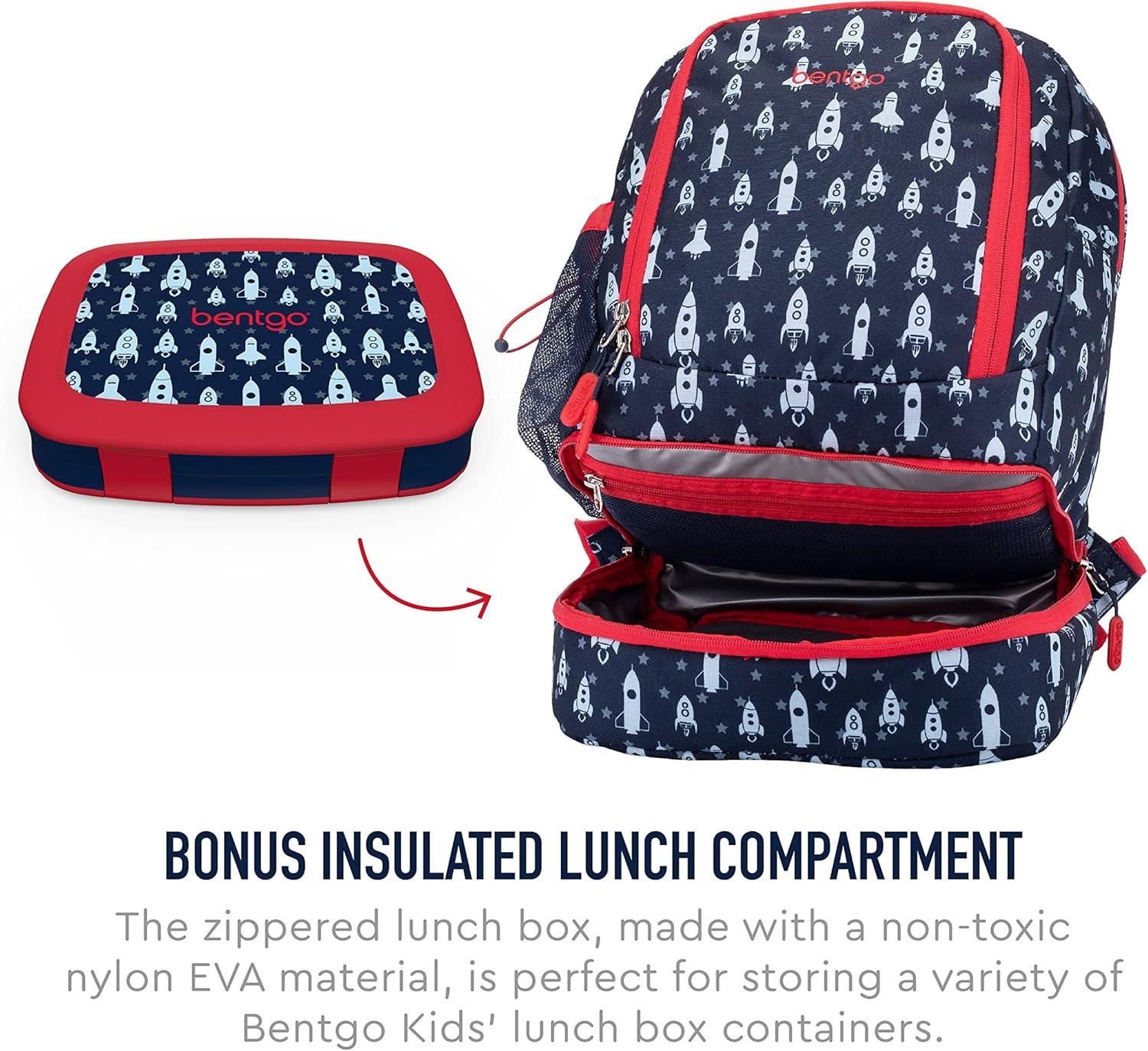 imageBentgo 2in1 Backpack amp Insulated Lunch Bag Set With Kids Prints Lunch Box Space Rockets