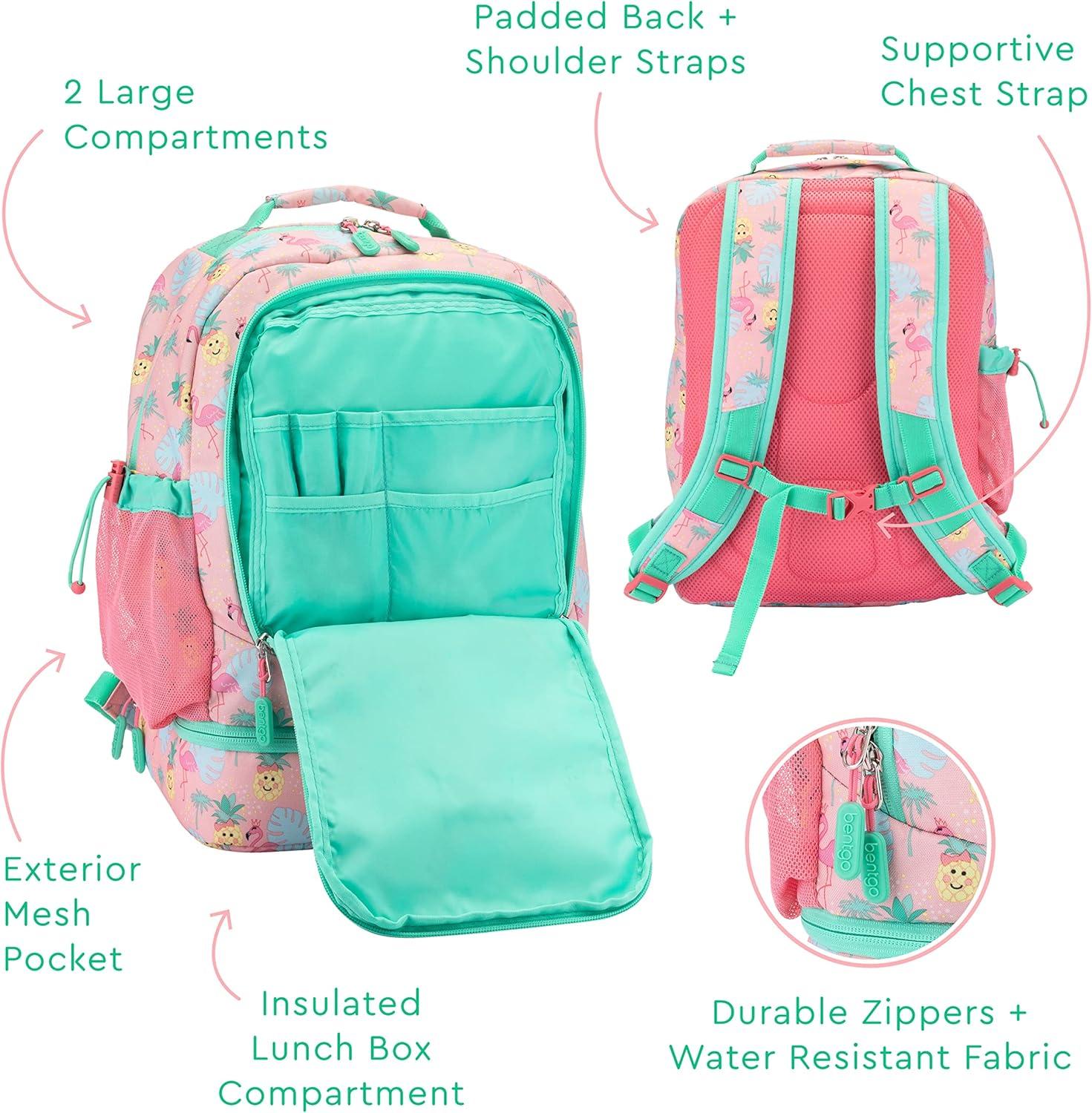 imageBentgo 2in1 Backpack amp Insulated Lunch Bag Set With Kids Prints Lunch Box Tropical