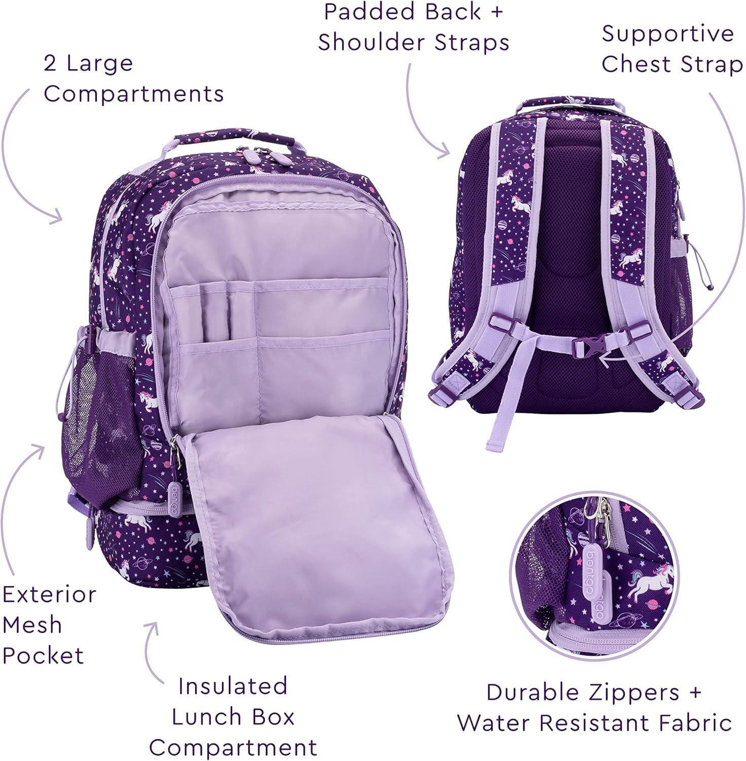 imageBentgo 2in1 Backpack amp Insulated Lunch Bag Set With Kids Prints Lunch Box Unicorn