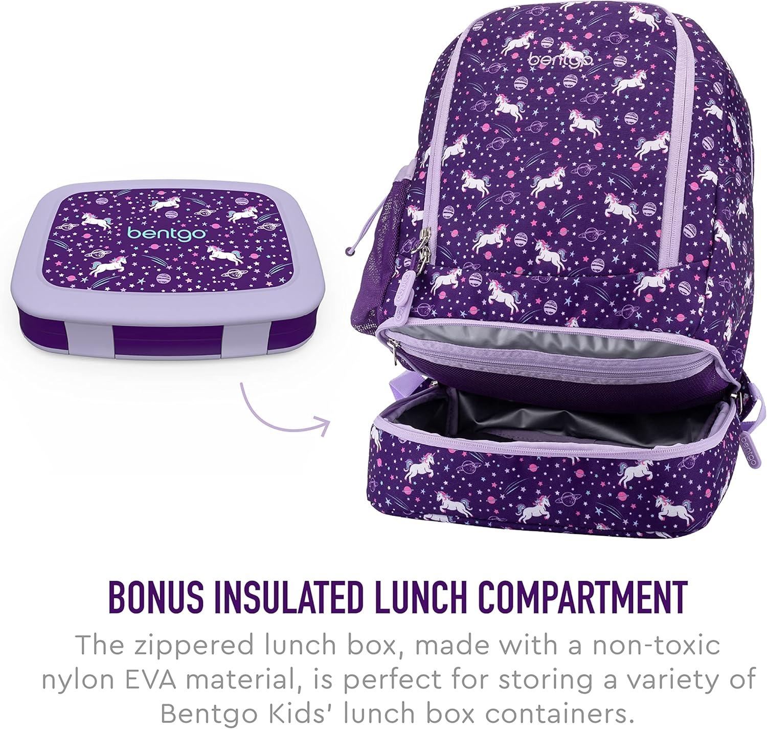 imageBentgo 2in1 Backpack amp Insulated Lunch Bag Set With Kids Prints Lunch Box Unicorn