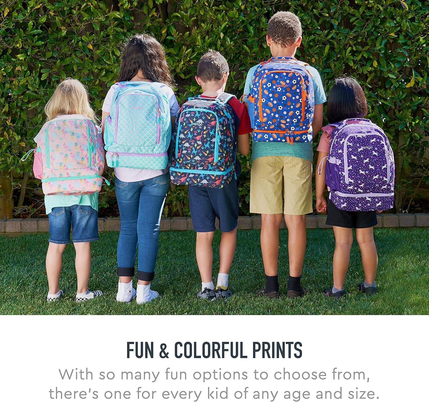 imageBentgo 2in1 Backpack amp Insulated Lunch Bag Set With Kids Prints Lunch Box and 4 Reusable Ice Packs Dinosaur