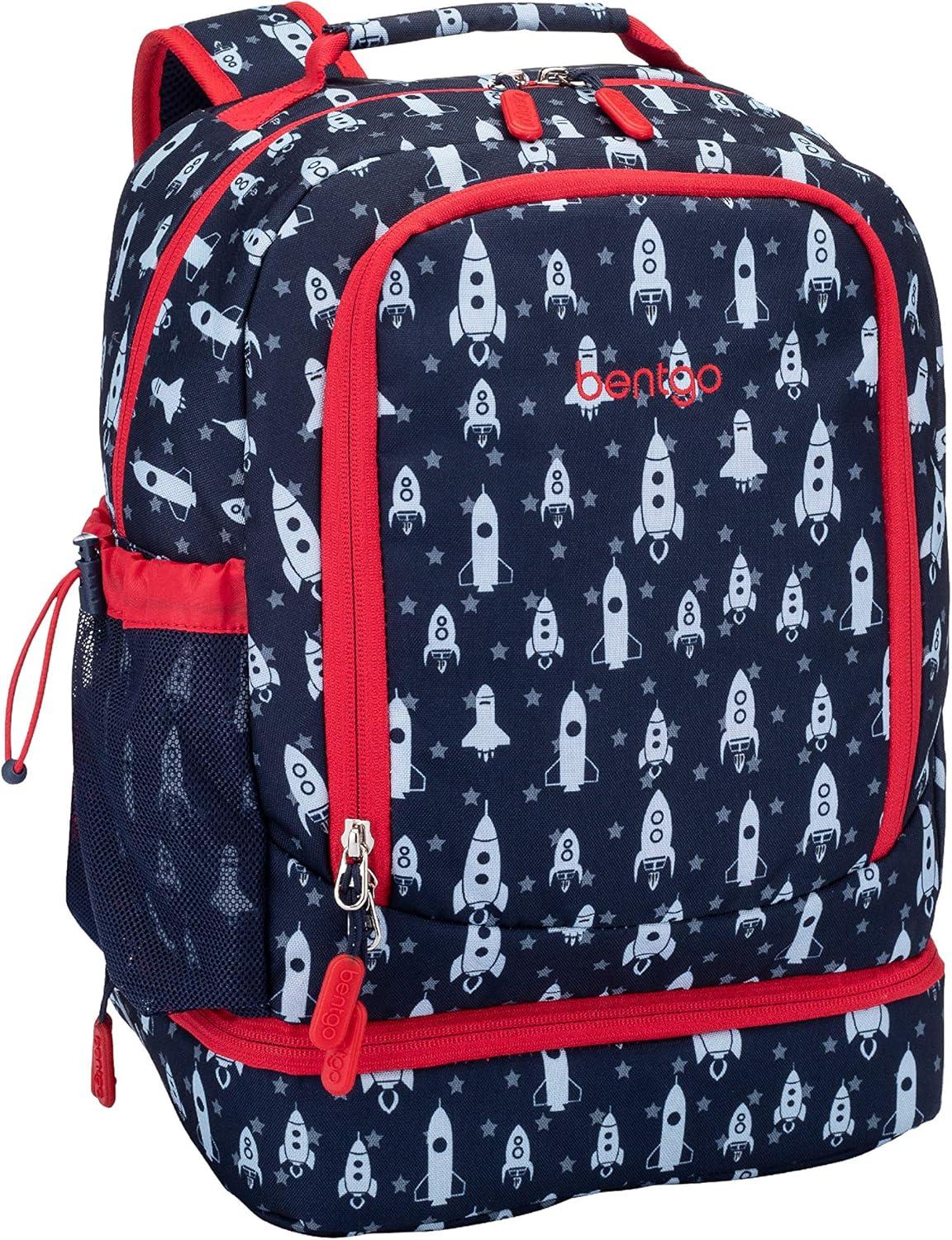 imageBentgo 2in1 Backpack amp Insulated Lunch Bag Set With Kids Prints Lunch Box and 4 Reusable Ice Packs Space Rockets