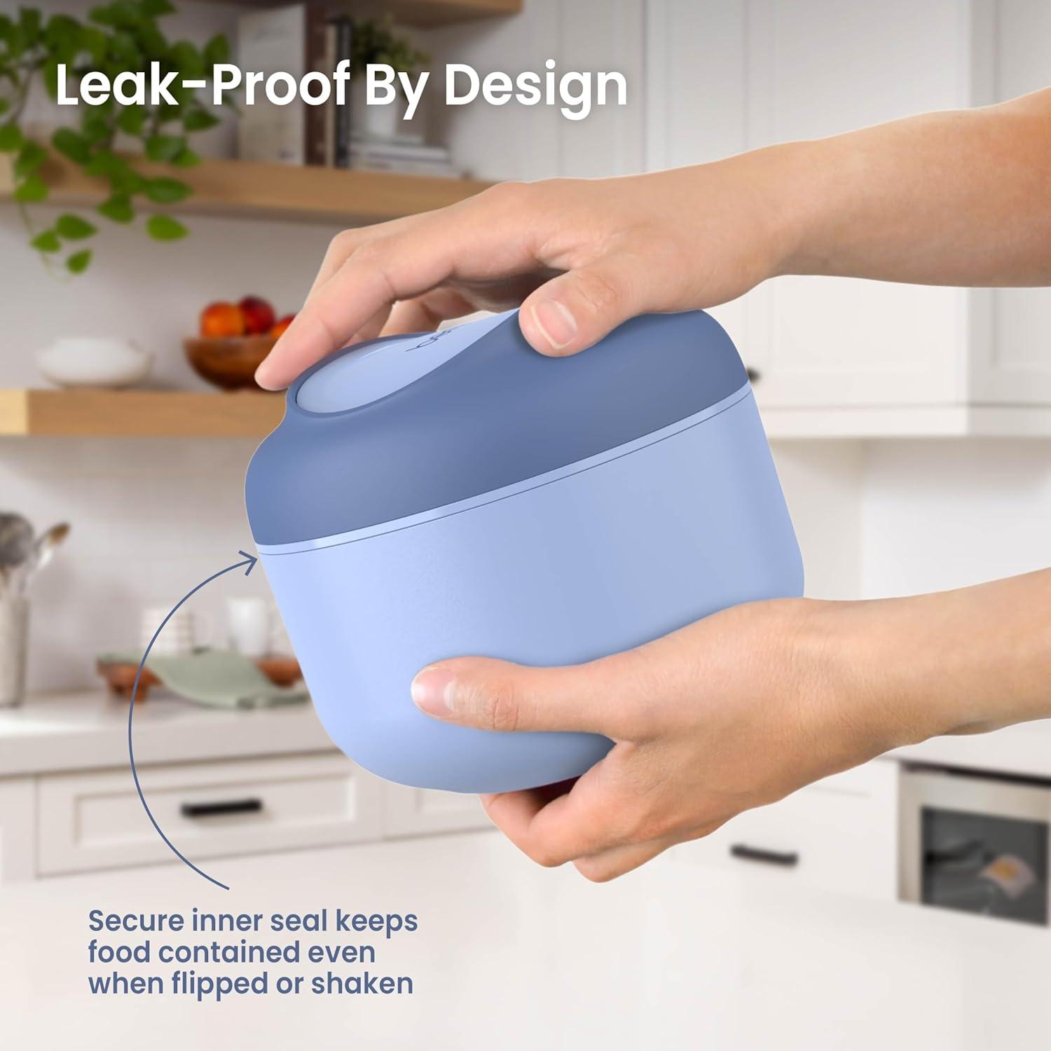 imageBentgo Bowl Insulated LeakResistant Bowl with Snack Compartment Collapsible Utensils and Improved EasyGrip Design for OntheGo Holds Soup Rice Cereal amp More BPAFree 212 oz BlushSlate