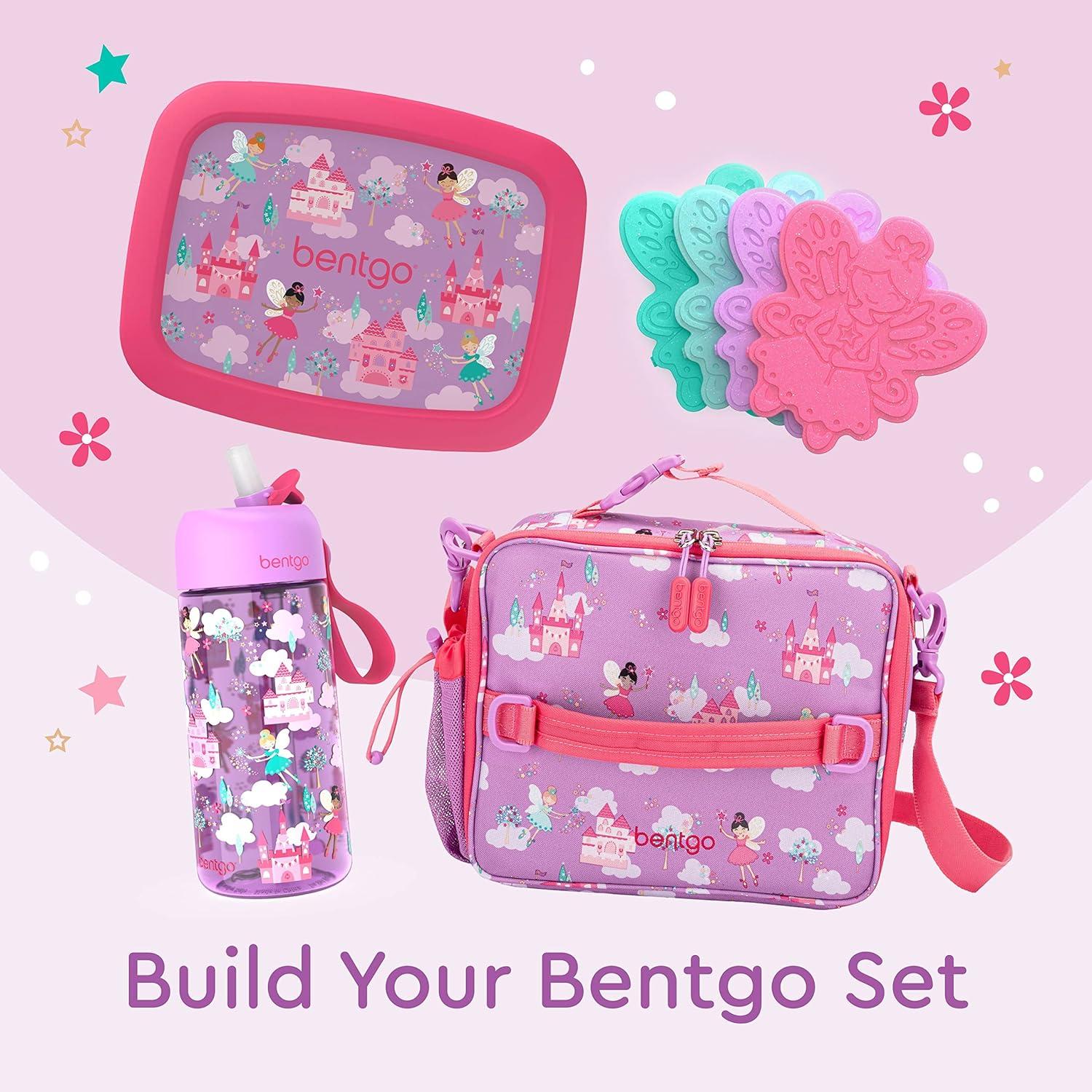 imageBentgo Buddies Glitter Reusable Ice Packs Slim Ice Packs for Lunch Boxes Lunch Bags and Coolers Multicolored 4Pack MermaidGlitter Edition Fairy