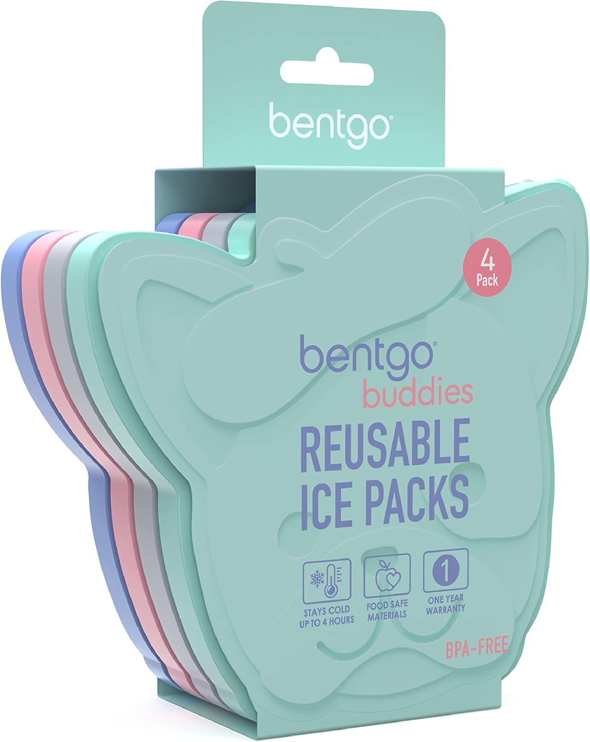 imageBentgo Buddies Glitter Reusable Ice Packs Slim Ice Packs for Lunch Boxes Lunch Bags and Coolers Multicolored 4Pack MermaidPuppy