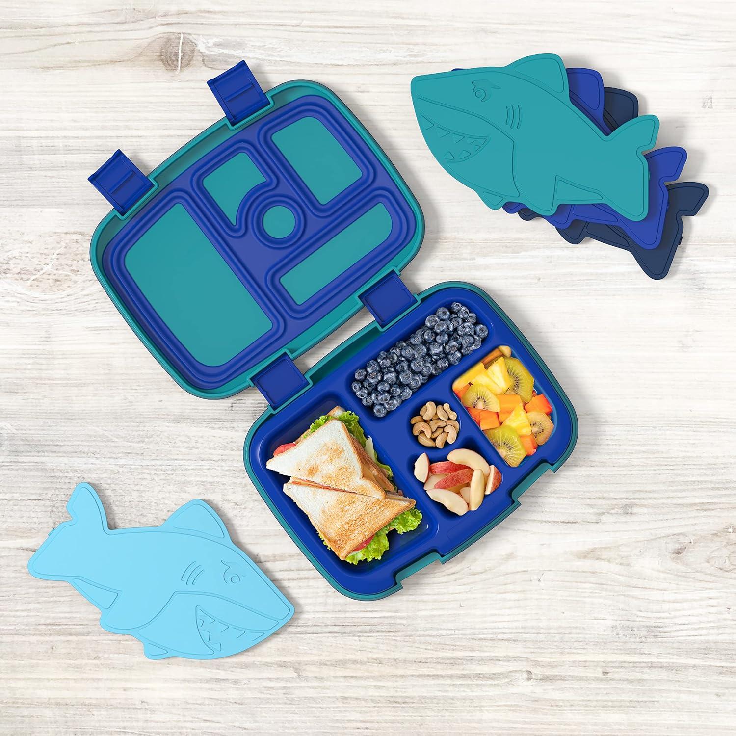 imageBentgo Buddies Glitter Reusable Ice Packs Slim Ice Packs for Lunch Boxes Lunch Bags and Coolers Multicolored 4Pack MermaidShark