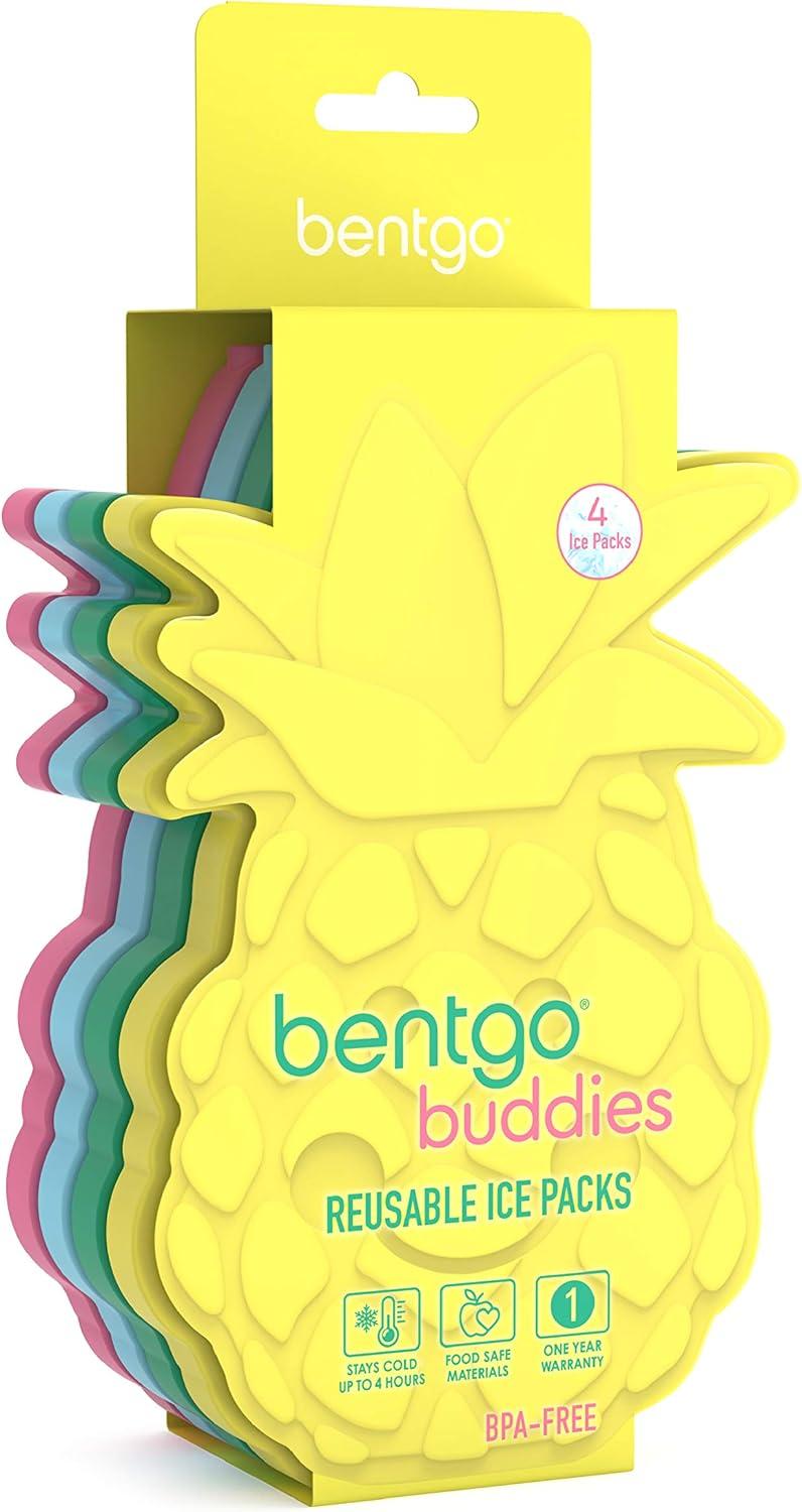 imageBentgo Buddies Glitter Reusable Ice Packs Slim Ice Packs for Lunch Boxes Lunch Bags and Coolers Multicolored 4Pack MermaidTropical