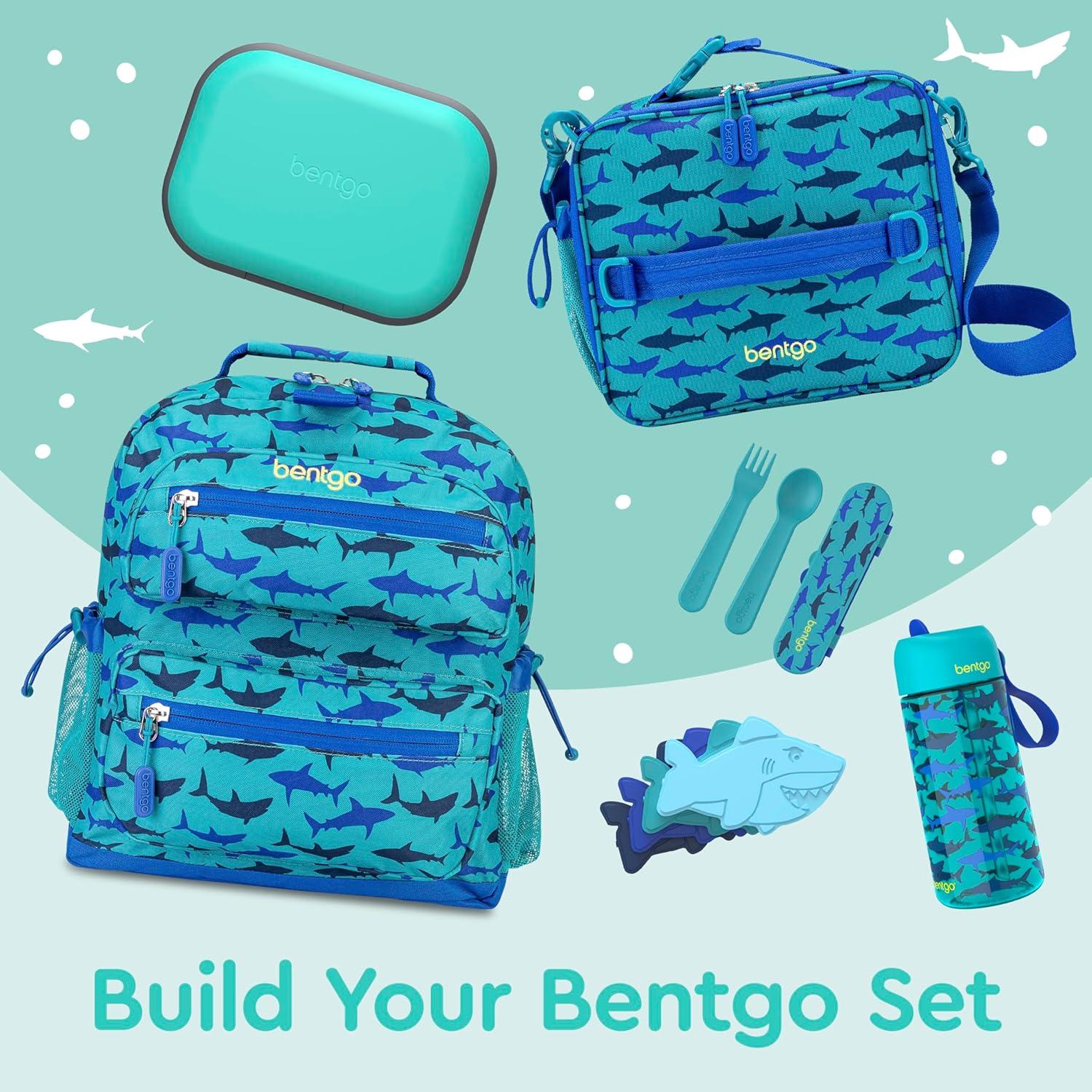 imageBentgo Chill Kids LeakProof Lunch Box 4Compartment Bento Box with BuiltIn Ice Pack 33 Cup Capacity PFAS amp BPAFree Microwave amp Dishwasher Safe Ideal Size for Ages 3 to 7 AquaElectric Aqua