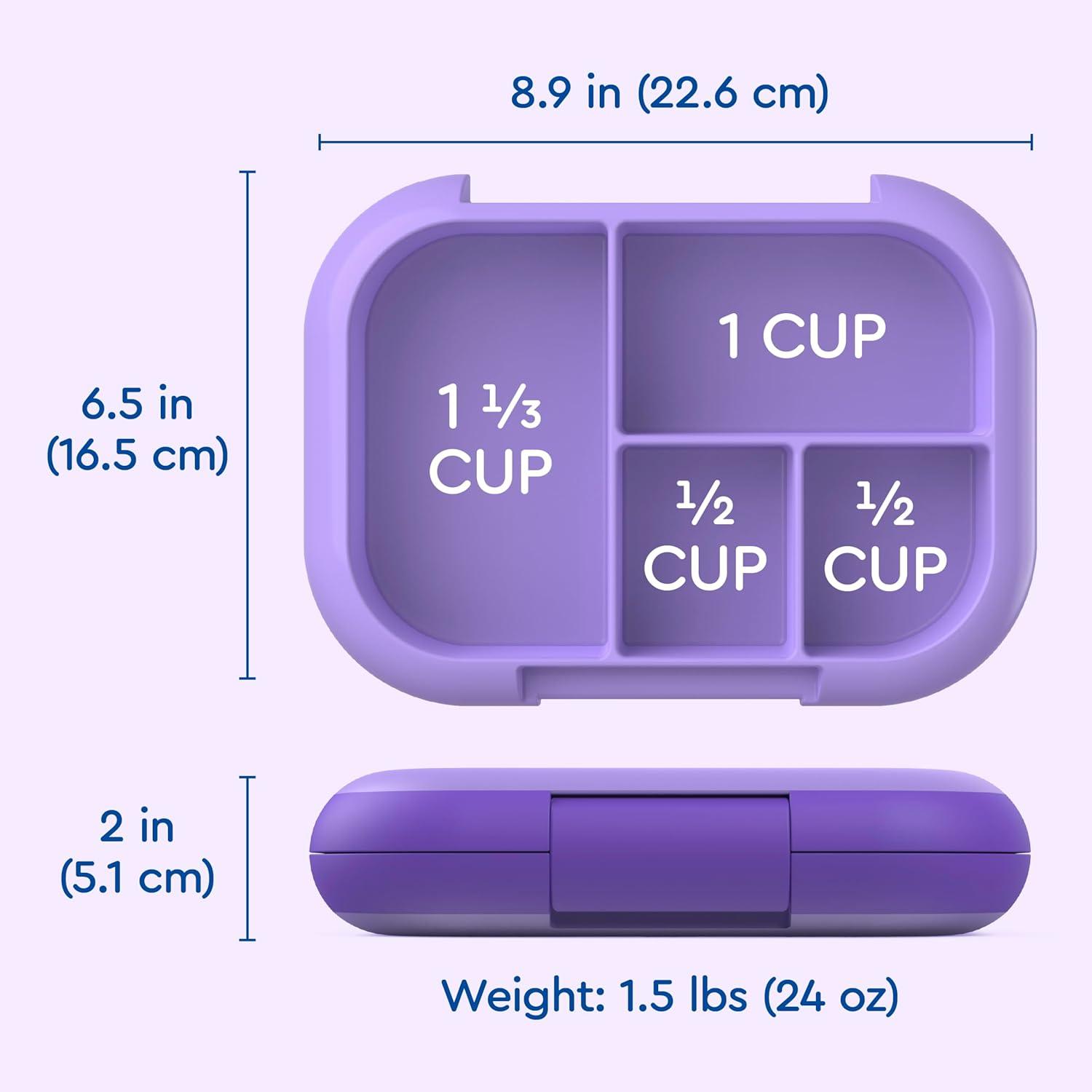 imageBentgo Chill Kids LeakProof Lunch Box 4Compartment Bento Box with BuiltIn Ice Pack 33 Cup Capacity PFAS amp BPAFree Microwave amp Dishwasher Safe Ideal Size for Ages 3 to 7 AquaPurple
