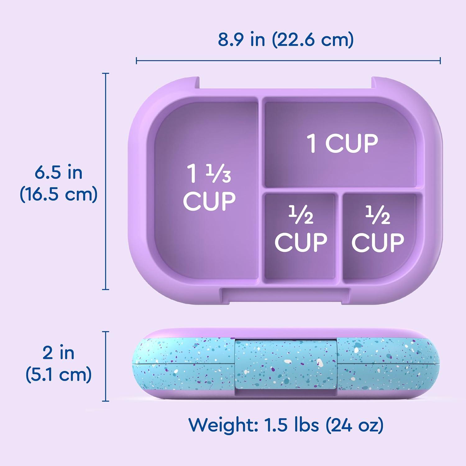 imageBentgo Chill Kids LeakProof Lunch Box 4Compartment Bento Box with BuiltIn Ice Pack 33 Cup Capacity PFAS amp BPAFree Microwave amp Dishwasher Safe Ideal Size for Ages 3 to 7 AquaConfetti Edition Vivid Orchid