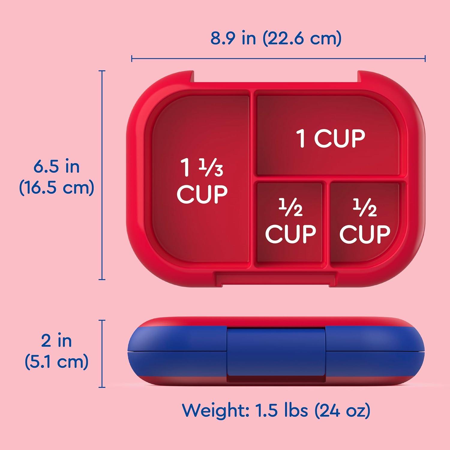 imageBentgo Chill Kids LeakProof Lunch Box 4Compartment Bento Box with BuiltIn Ice Pack 33 Cup Capacity PFAS amp BPAFree Microwave amp Dishwasher Safe Ideal Size for Ages 3 to 7 AquaRedRoyal