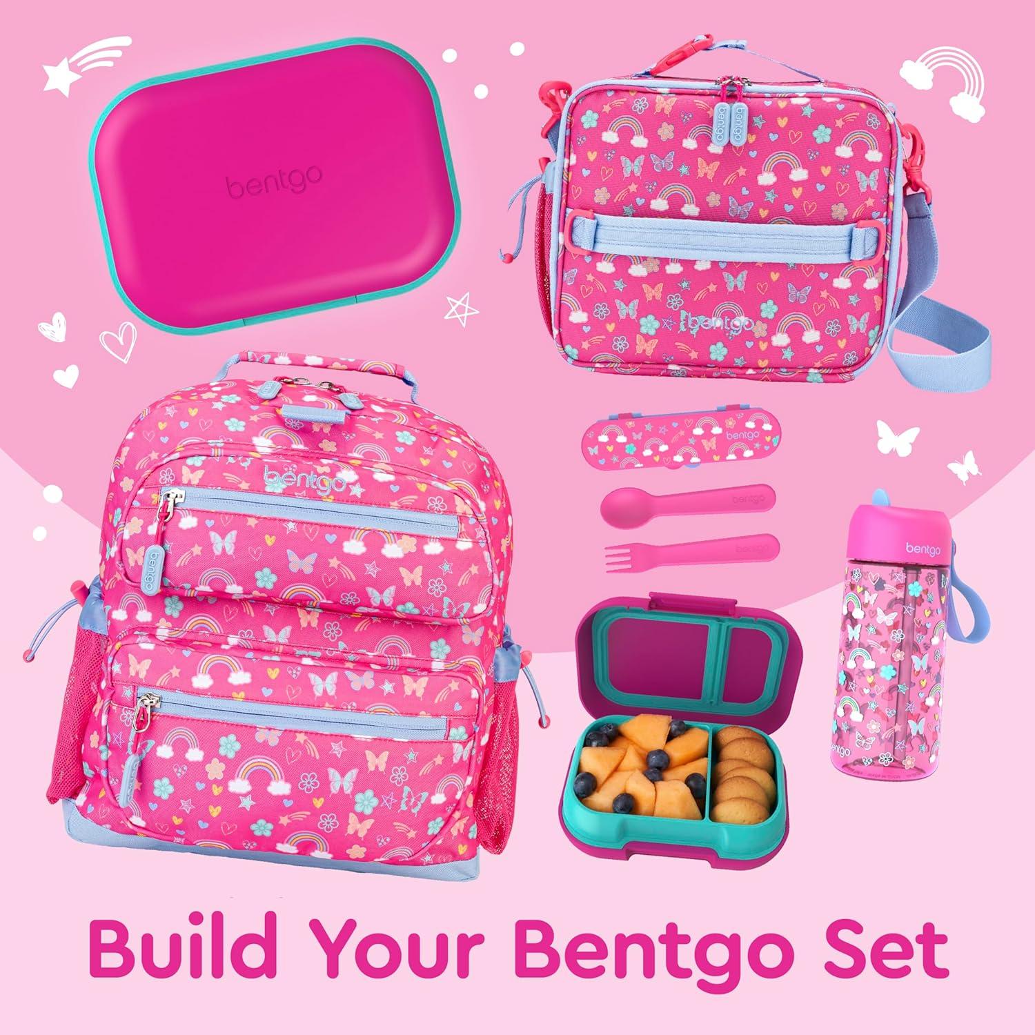 imageBentgo Chill Kids LeakProof Lunch Box 4Compartment Bento Box with BuiltIn Ice Pack 33 Cup Capacity PFAS amp BPAFree Microwave amp Dishwasher Safe Ideal Size for Ages 3 to 7 AquaFuchsiaTeal