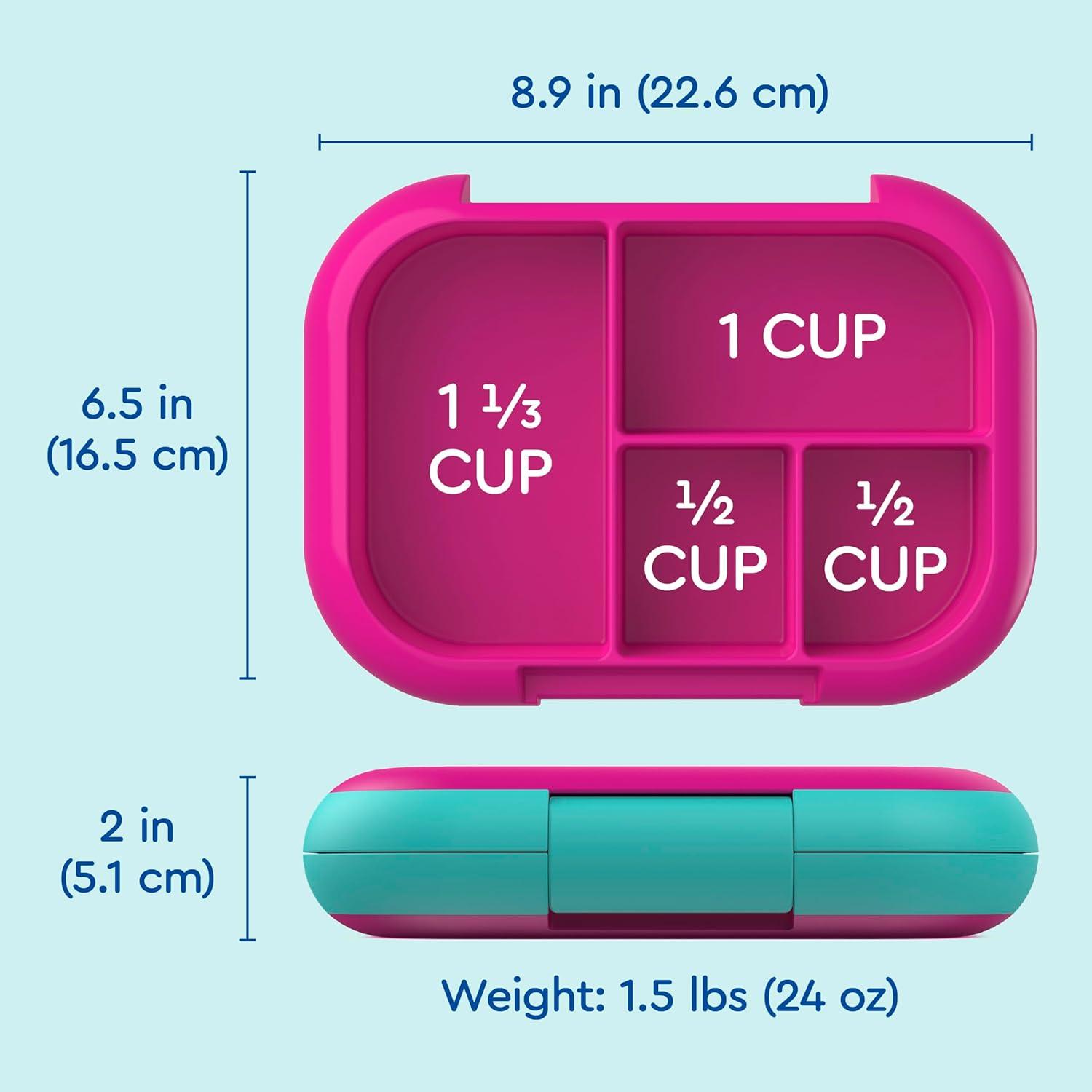 imageBentgo Chill Kids LeakProof Lunch Box 4Compartment Bento Box with BuiltIn Ice Pack 33 Cup Capacity PFAS amp BPAFree Microwave amp Dishwasher Safe Ideal Size for Ages 3 to 7 AquaFuchsiaTeal