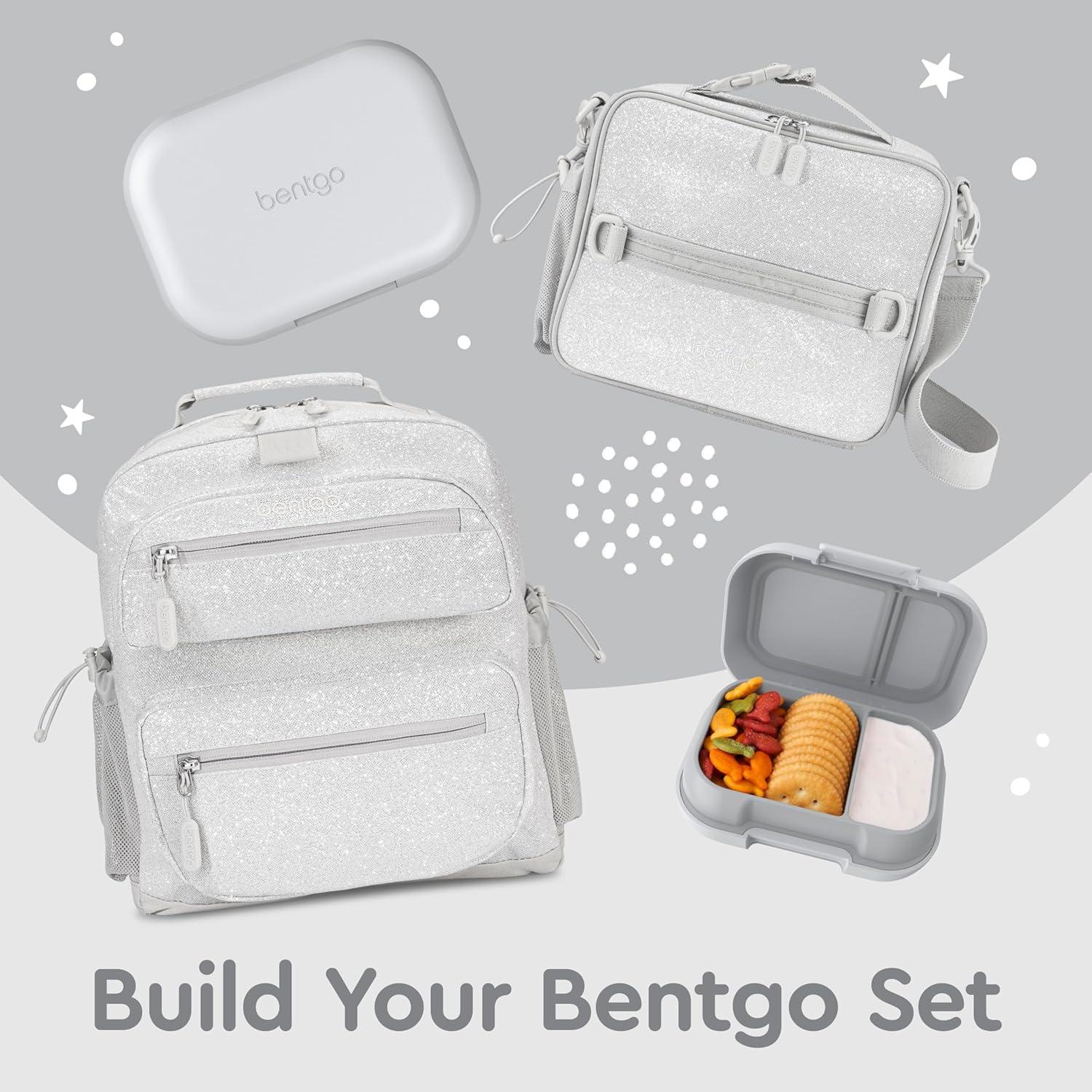 imageBentgo Chill Kids LeakProof Lunch Box 4Compartment Bento Box with BuiltIn Ice Pack 33 Cup Capacity PFAS amp BPAFree Microwave amp Dishwasher Safe Ideal Size for Ages 3 to 7 AquaGray
