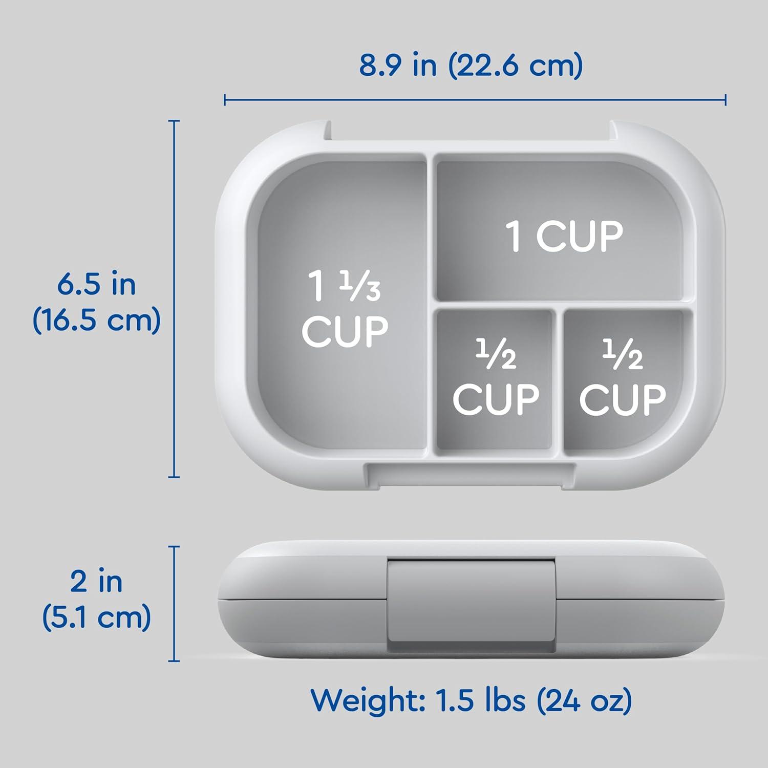 imageBentgo Chill Kids LeakProof Lunch Box 4Compartment Bento Box with BuiltIn Ice Pack 33 Cup Capacity PFAS amp BPAFree Microwave amp Dishwasher Safe Ideal Size for Ages 3 to 7 AquaGray