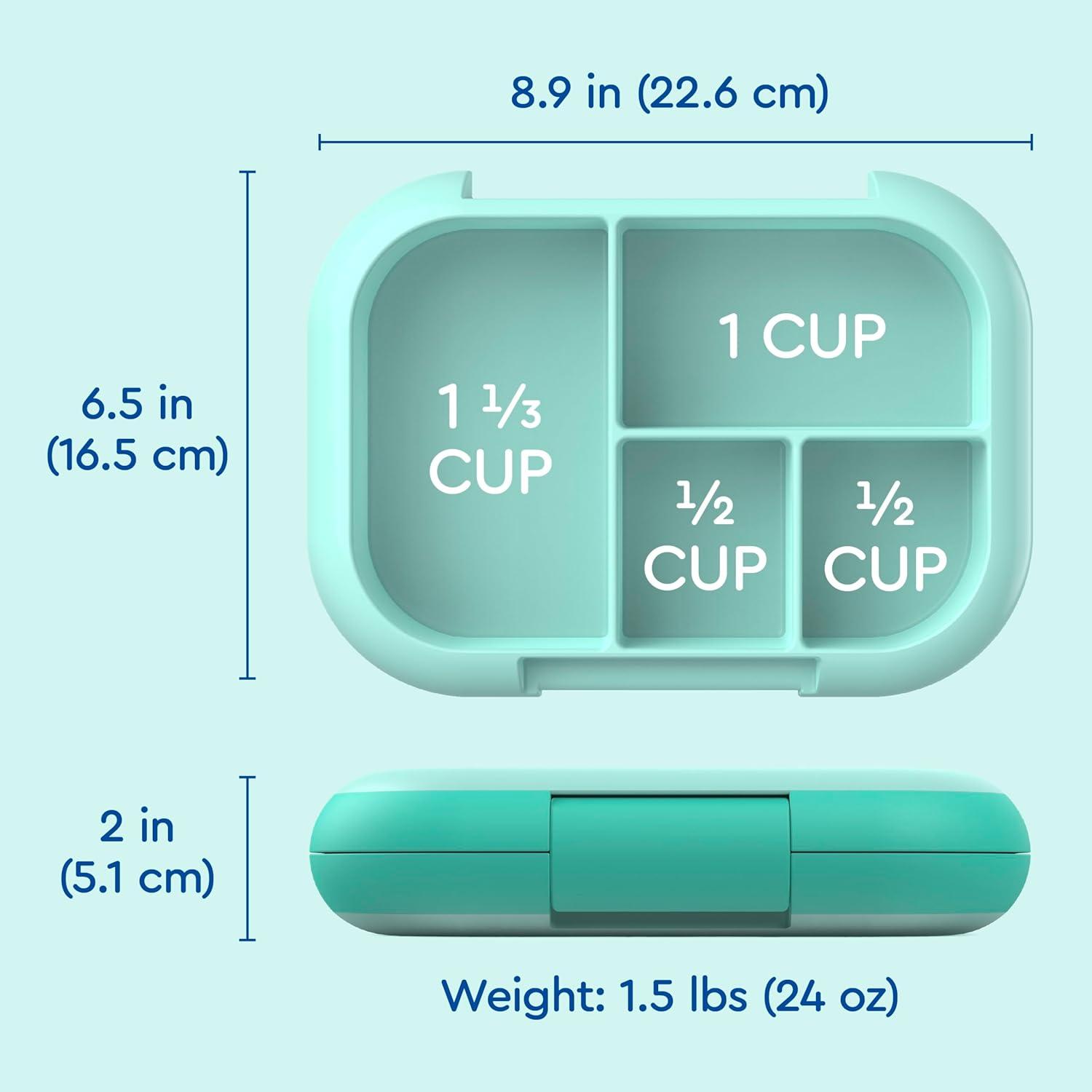 imageBentgo Chill Kids LeakProof Lunch Box 4Compartment Bento Box with BuiltIn Ice Pack 33 Cup Capacity PFAS amp BPAFree Microwave amp Dishwasher Safe Ideal Size for Ages 3 to 7 AquaAqua