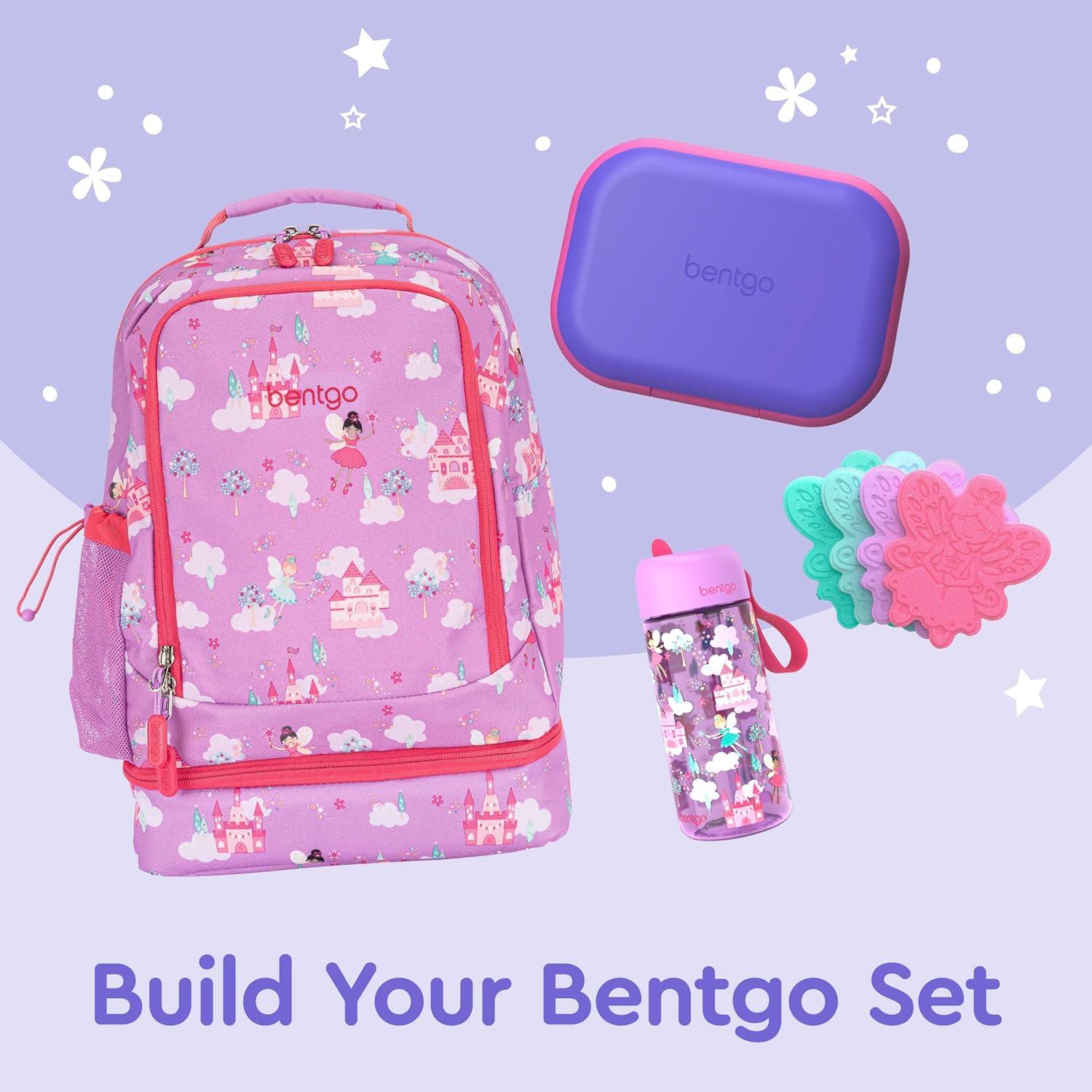 imageBentgo Chill Kids LeakProof Lunch Box 4Compartment Bento Box with BuiltIn Ice Pack 33 Cup Capacity PFAS amp BPAFree Microwave amp Dishwasher Safe Ideal Size for Ages 3 to 7 AquaElectric Violet