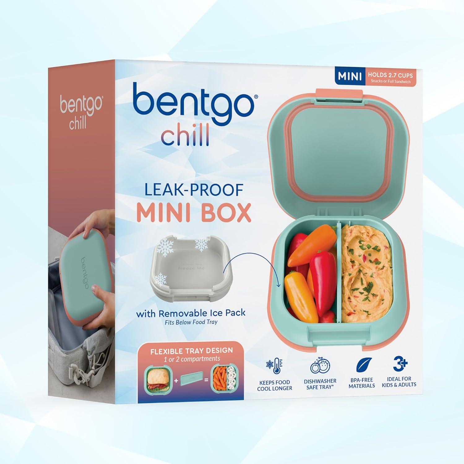 imageBentgo Chill Mini LeakProof Lunch Box BuiltIn Ice Pack Keeps Food Cold 27Cup Capacity for Snacks or a Sandwich 3 or 4 Compartments PFAS amp BPAFree Ideal for Adults amp Kids 3 Lilac MistSeaside Papaya