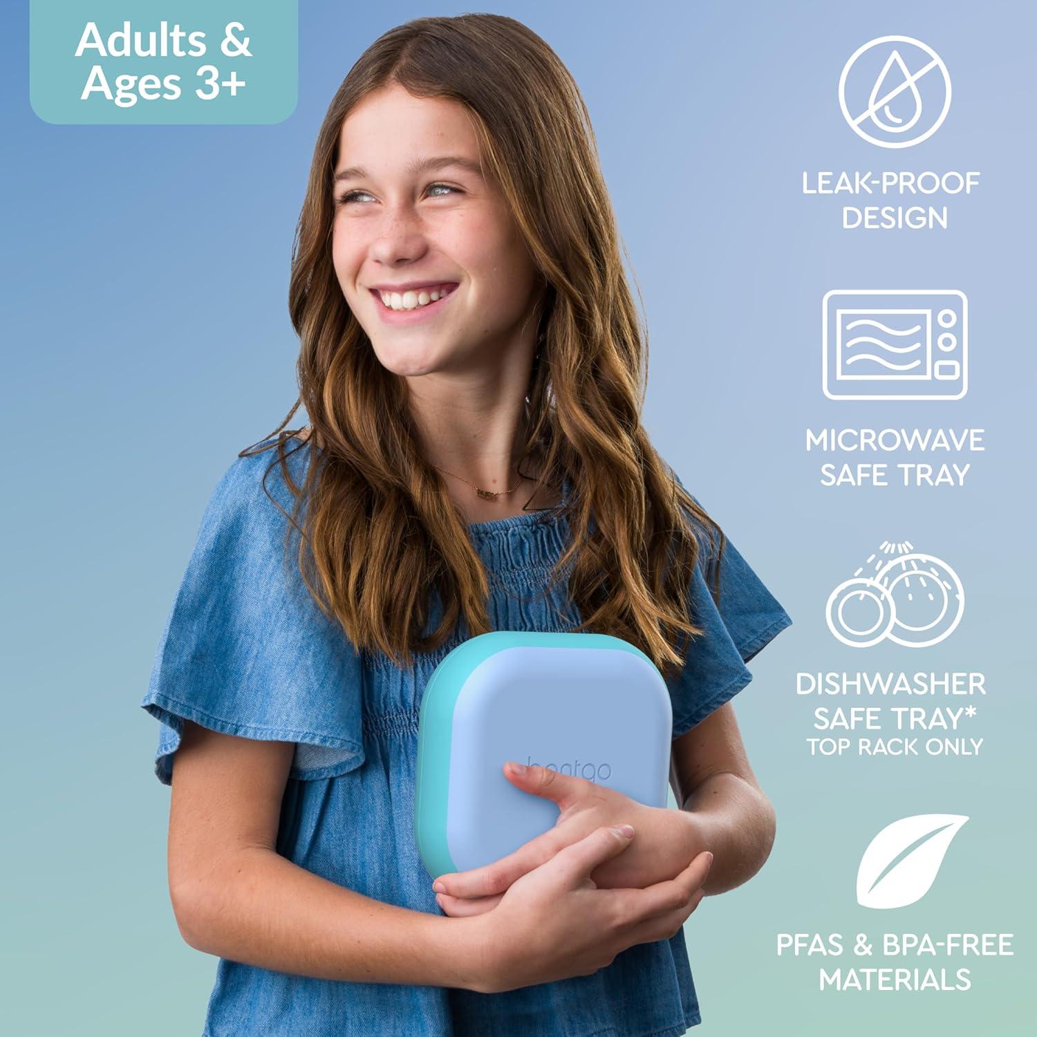 imageBentgo Chill Mini LeakProof Lunch Box BuiltIn Ice Pack Keeps Food Cold 27Cup Capacity for Snacks or a Sandwich 3 or 4 Compartments PFAS amp BPAFree Ideal for Adults amp Kids 3 Tide Blues