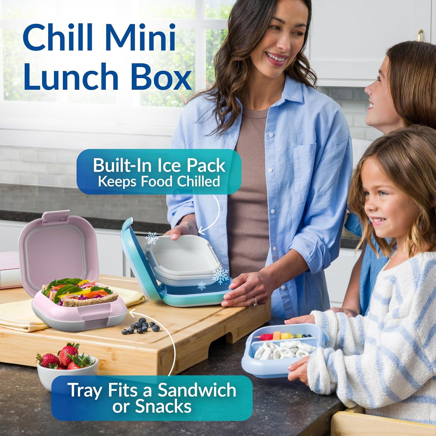 imageBentgo Chill Mini LeakProof Lunch Box BuiltIn Ice Pack Keeps Food Cold 27Cup Capacity for Snacks or a Sandwich 3 or 4 Compartments PFAS amp BPAFree Ideal for Adults amp Kids 3 Lilac MistLilac Mist