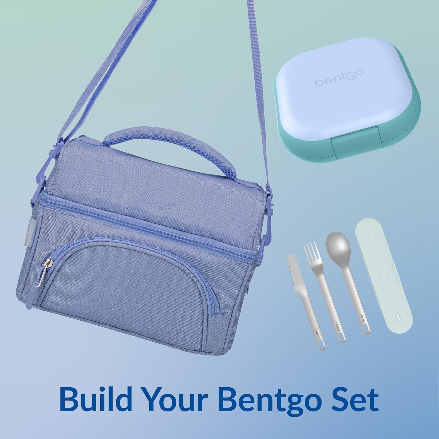 imageBentgo Chill Mini LeakProof Lunch Box BuiltIn Ice Pack Keeps Food Cold 27Cup Capacity for Snacks or a Sandwich 3 or 4 Compartments PFAS amp BPAFree Ideal for Adults amp Kids 3 Tide Blues