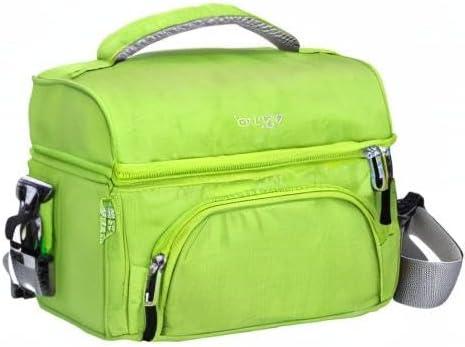 imageBentgo Deluxe Lunch Bag Durable and Insulated Lunch Tote with Zippered Outer Pocket Internal Mesh Pocket Padded amp Adjustable Straps amp 2Way Zippers Fits Most Lunch Boxes Khaki GreenGreen