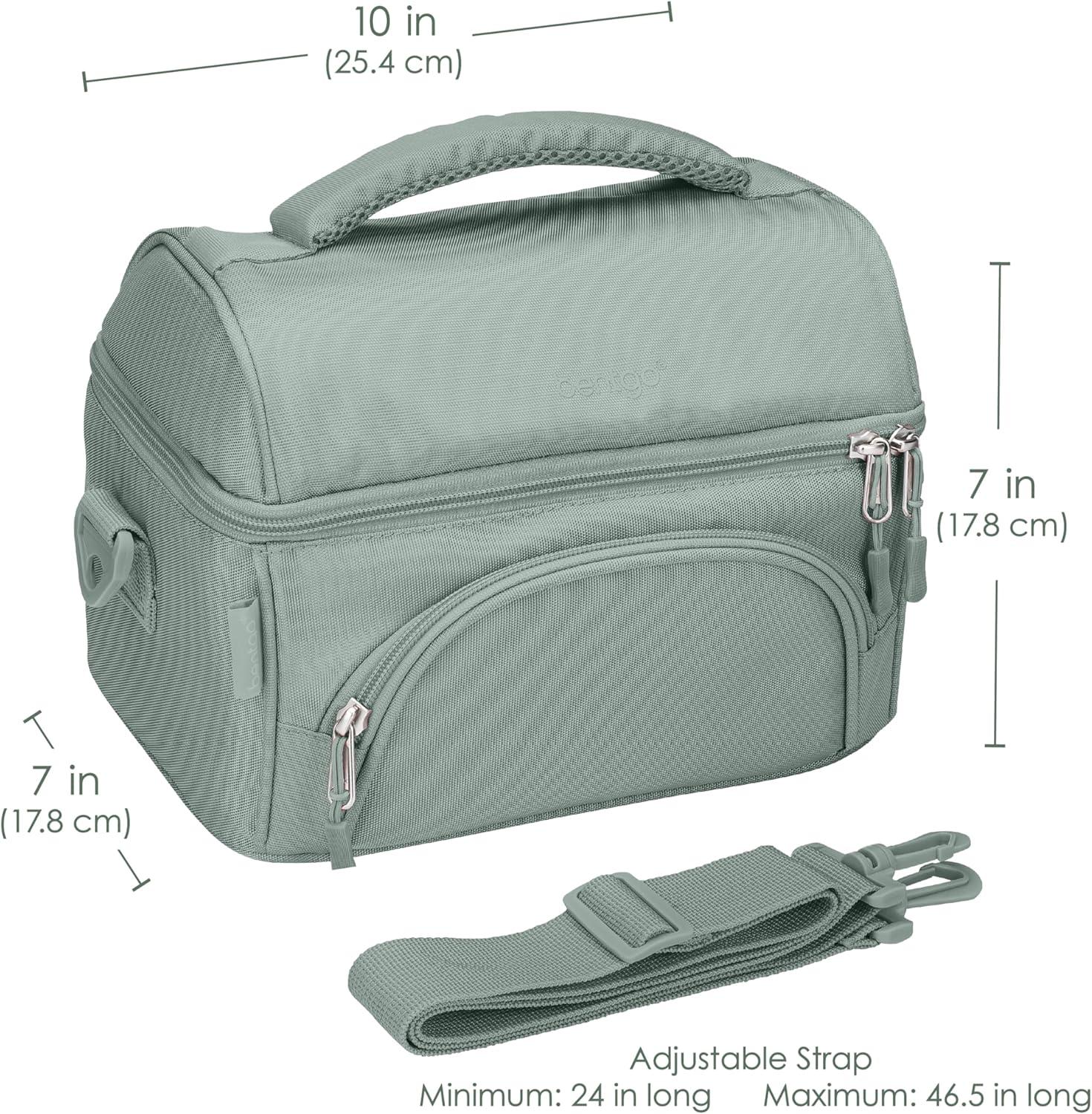 imageBentgo Deluxe Lunch Bag Durable and Insulated Lunch Tote with Zippered Outer Pocket Internal Mesh Pocket Padded amp Adjustable Straps amp 2Way Zippers Fits Most Lunch Boxes Khaki GreenKhaki Green