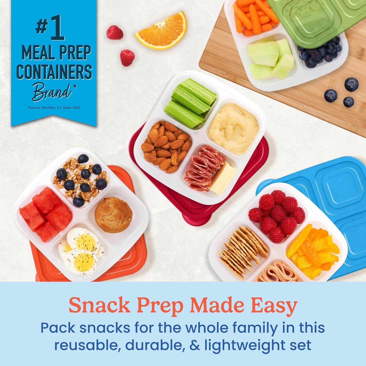 imageBentgo Easyboxes 4Compartment Snack Containers 8Piece Set with 4 Trays amp 4 CustomFit Lids to Seal in Freshness Reusable Food Storage amp Meal Prep Bento BPAFree Containers ClassicClassic