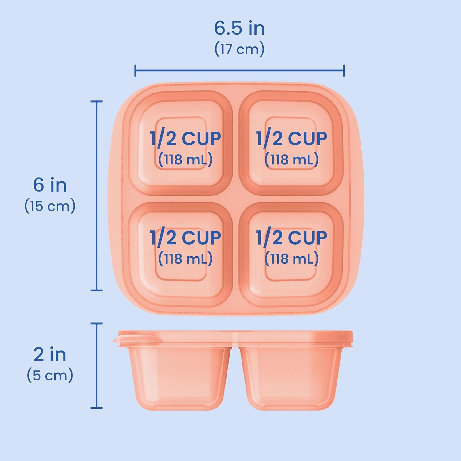 imageBentgo Easyboxes 4Compartment Snack Containers 8Piece Set with 4 Trays amp 4 CustomFit Lids to Seal in Freshness Reusable Food Storage amp Meal Prep Bento BPAFree Containers ClassicPastels