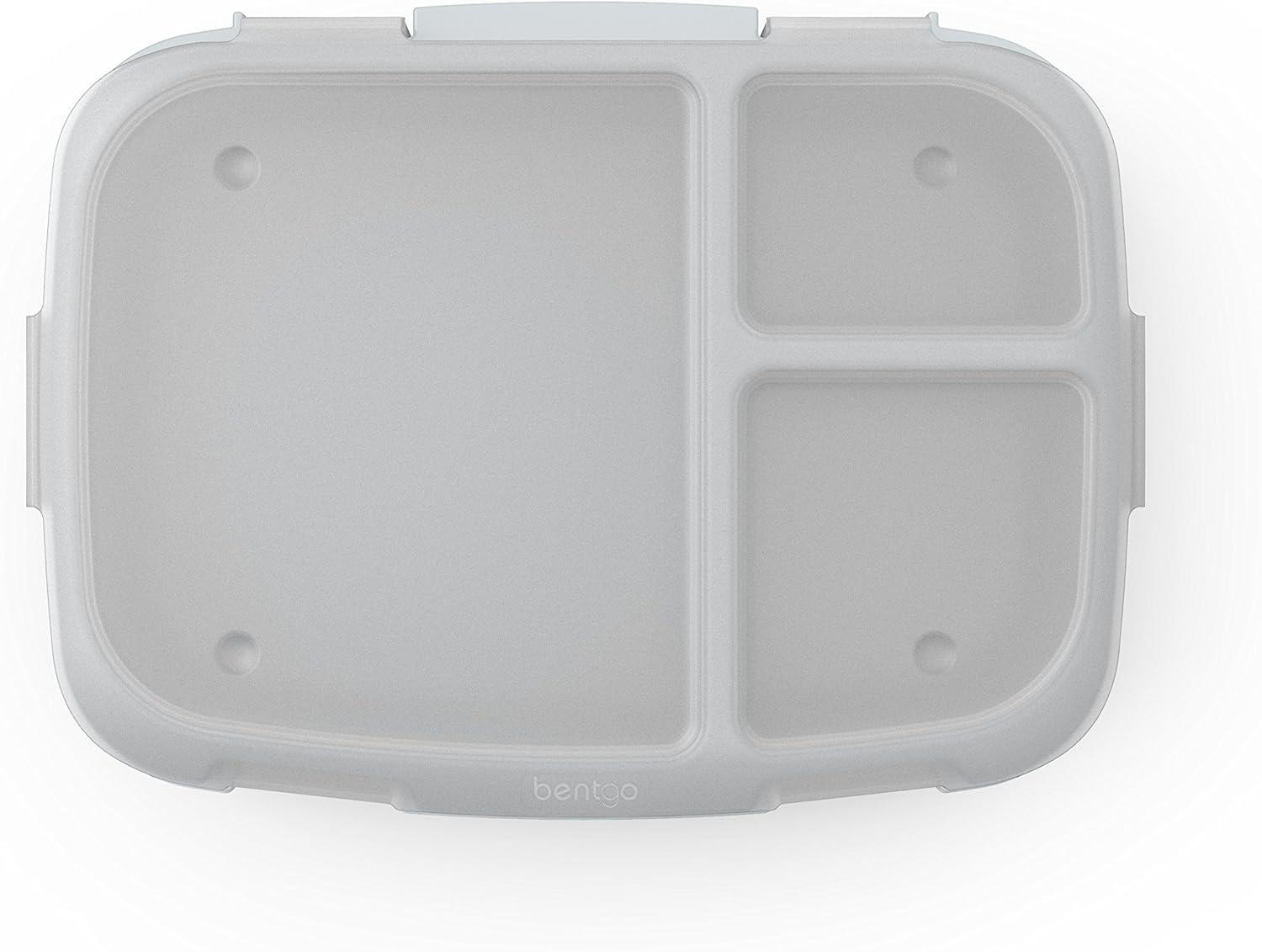 imageBentgo Fresh Tray Green with Transparent Cover Reusable BPAFree 4Compartment Meal Prep Container with BuiltIn Portion Control for Healthy AtHome Meals and OntheGo LunchesGray
