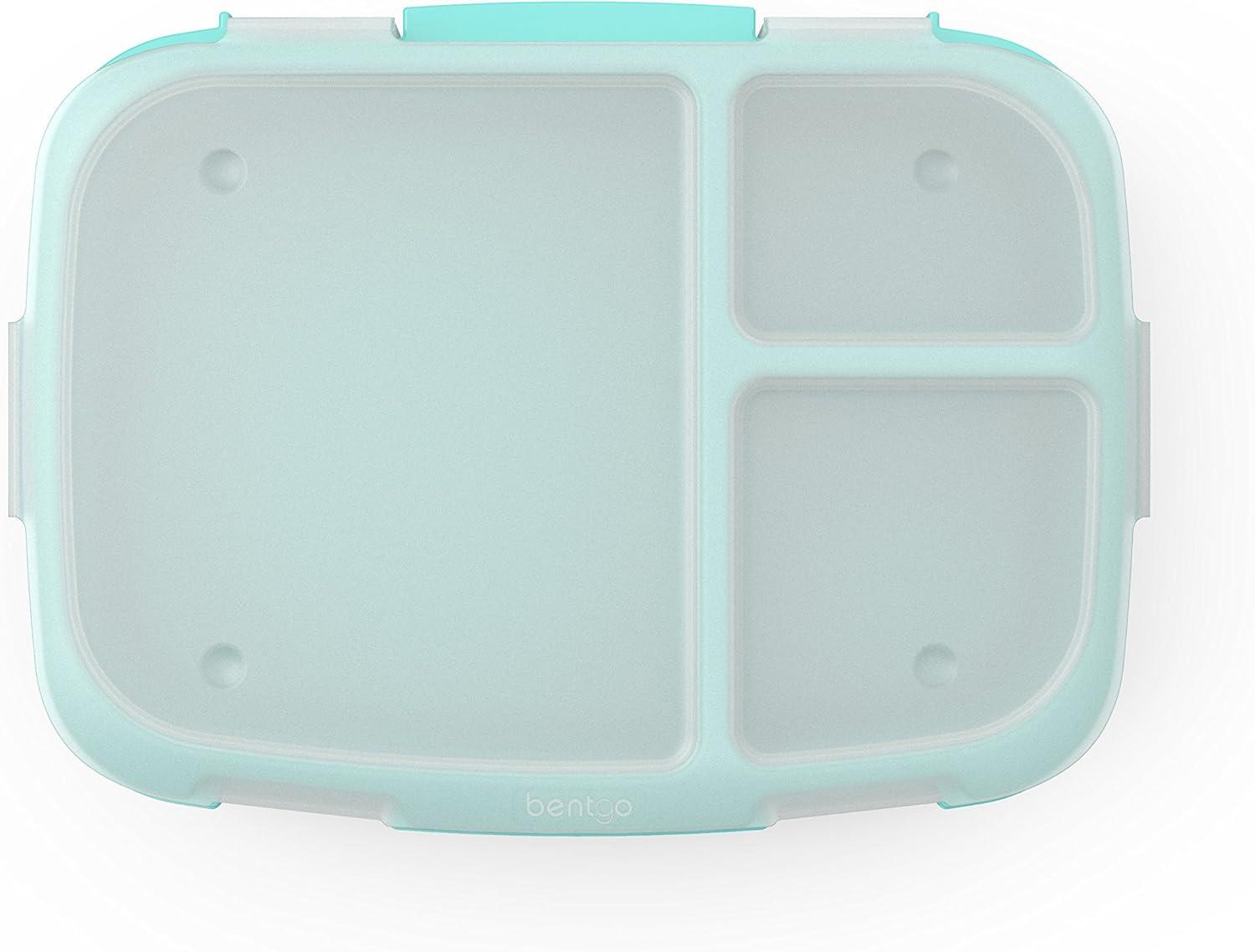 imageBentgo Fresh Tray Green with Transparent Cover Reusable BPAFree 4Compartment Meal Prep Container with BuiltIn Portion Control for Healthy AtHome Meals and OntheGo LunchesAqua