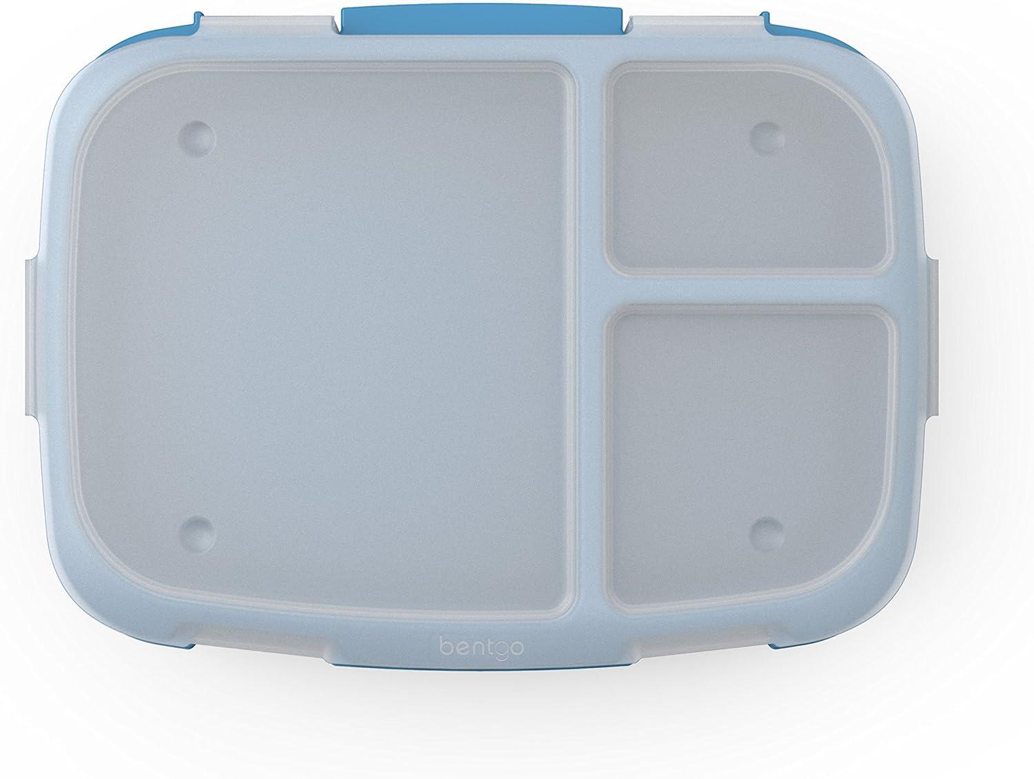imageBentgo Fresh Tray Green with Transparent Cover Reusable BPAFree 4Compartment Meal Prep Container with BuiltIn Portion Control for Healthy AtHome Meals and OntheGo LunchesBlue
