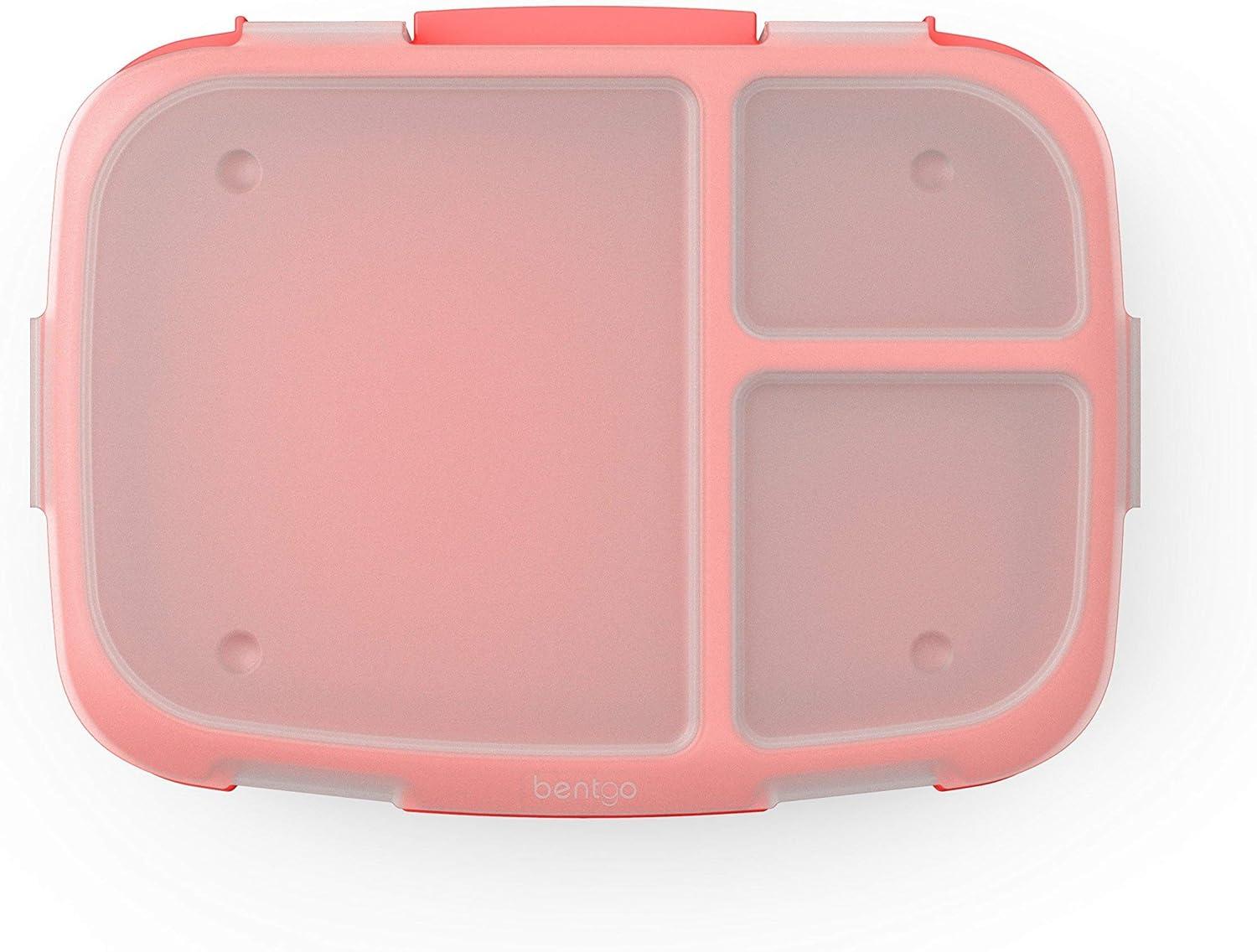 imageBentgo Fresh Tray Green with Transparent Cover Reusable BPAFree 4Compartment Meal Prep Container with BuiltIn Portion Control for Healthy AtHome Meals and OntheGo LunchesRed