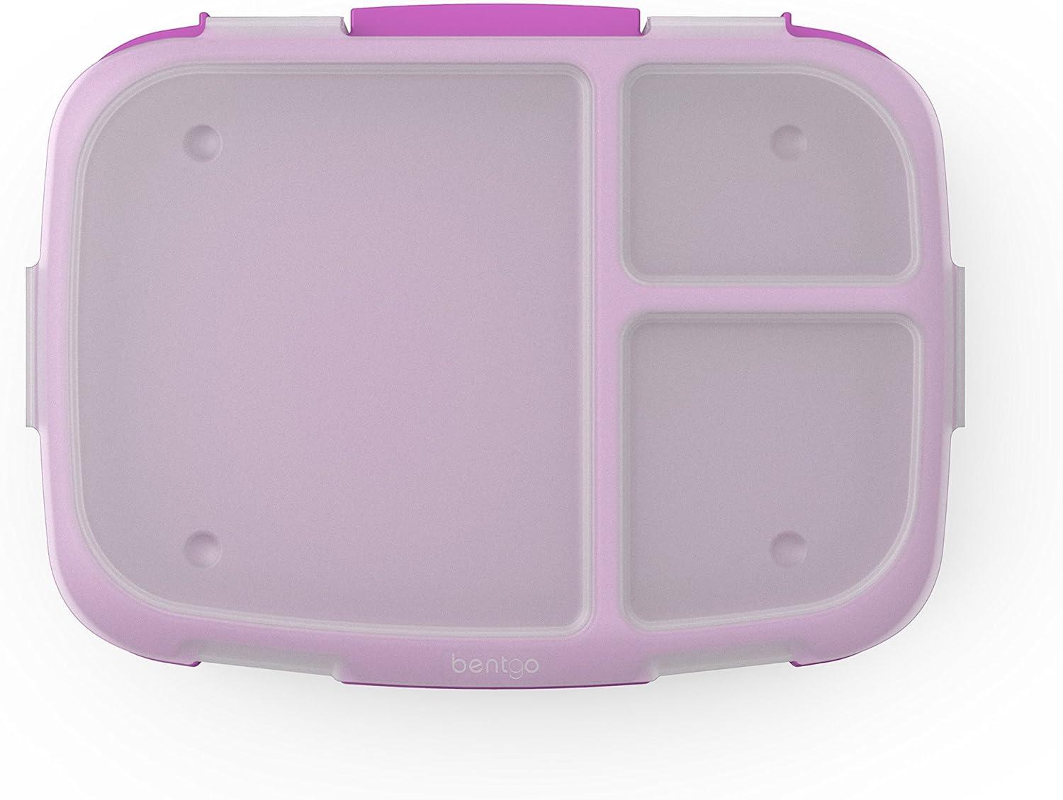 imageBentgo Fresh Tray Green with Transparent Cover Reusable BPAFree 4Compartment Meal Prep Container with BuiltIn Portion Control for Healthy AtHome Meals and OntheGo LunchesPurple