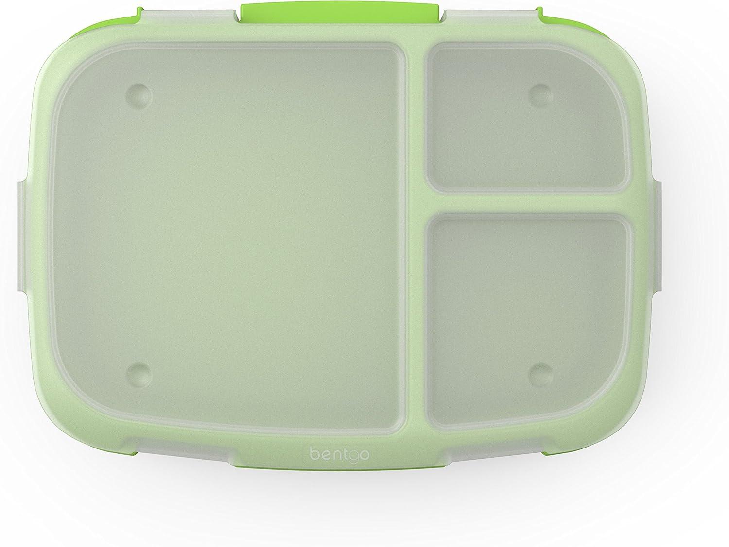 imageBentgo Fresh Tray Green with Transparent Cover Reusable BPAFree 4Compartment Meal Prep Container with BuiltIn Portion Control for Healthy AtHome Meals and OntheGo LunchesGreen