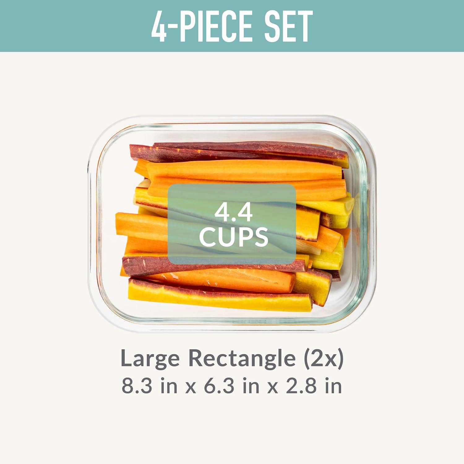 imageBentgo Glass LeakProof Food Storage Set 14Piece Glass Containers with BPAFree Airtight Lids Reusable amp Durable for Leftovers amp Meal Prep Microwave Freezer Oven amp Dishwasher Safe Soft Aqua4Piece Set Soft Aqua