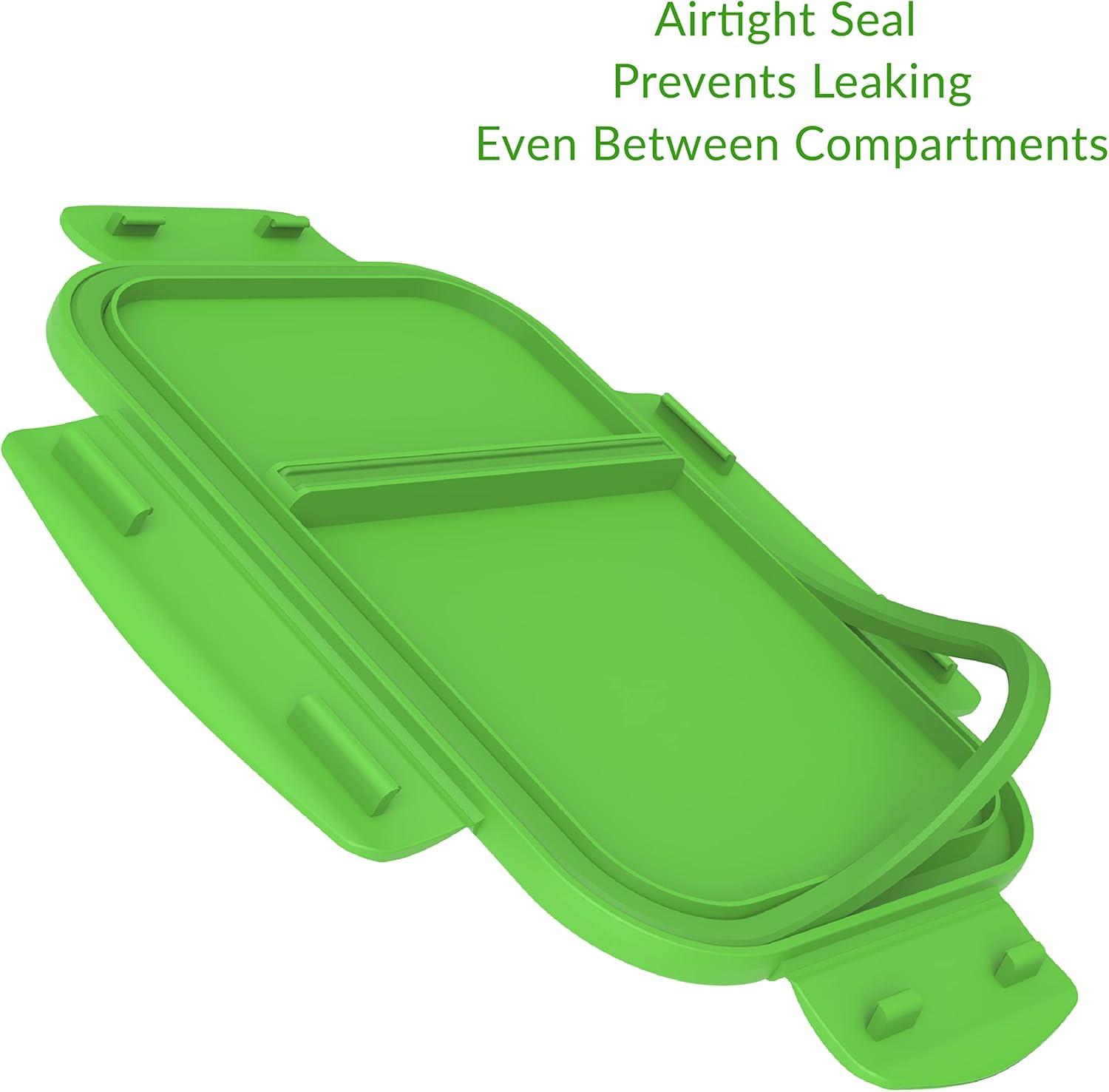 imageBentgo Glass Snack LeakProof BentoStyle Snack Container with Airtight Lid and Divided 2Compartment Design 175 Cup Capacity for Meal Prepping and PortionControlled Snacking GreenGreen