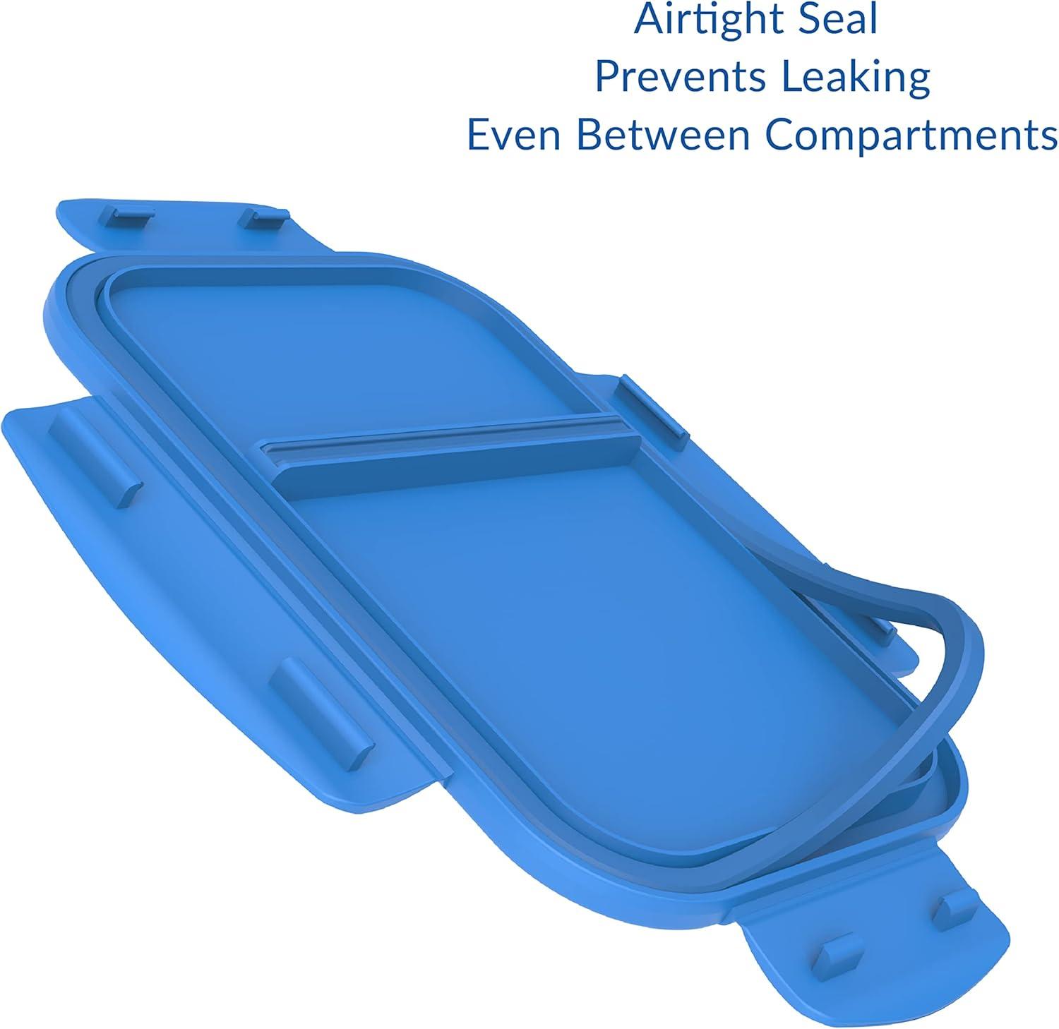 imageBentgo Glass Snack LeakProof BentoStyle Snack Container with Airtight Lid and Divided 2Compartment Design 175 Cup Capacity for Meal Prepping and PortionControlled Snacking GreenBlue