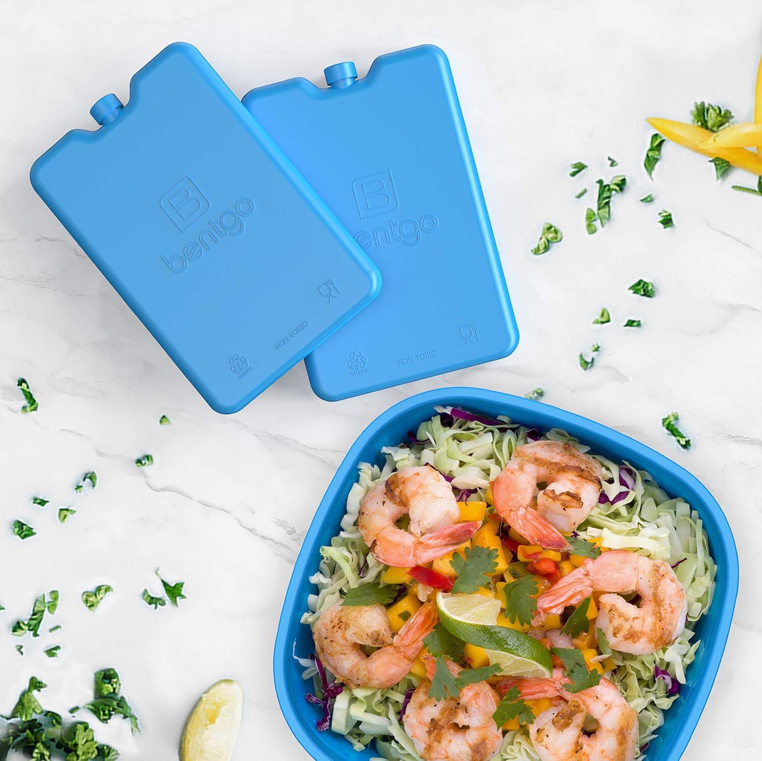 imageBentgo Ice Lunch Chillers UltraThin Ice Packs Perfect for Everyday Use in Lunch Bags Lunch Boxes and Coolers 4 Pack BlueBlue