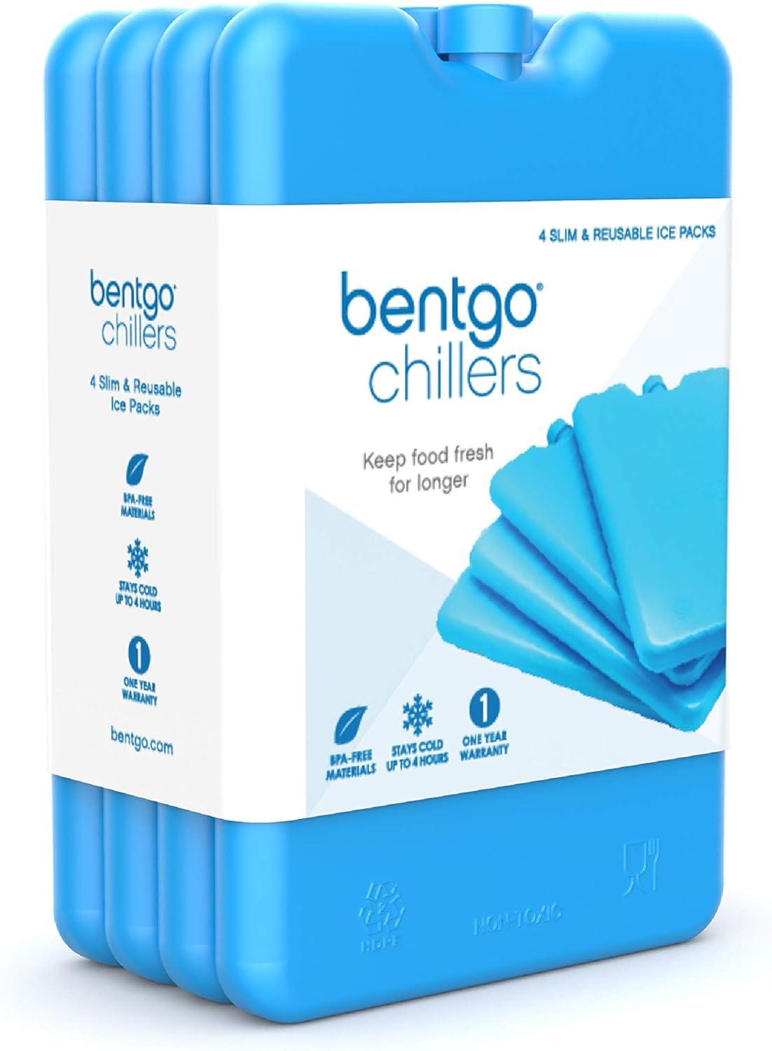 imageBentgo Ice Lunch Chillers UltraThin Ice Packs Perfect for Everyday Use in Lunch Bags Lunch Boxes and Coolers 4 Pack BlueBlue