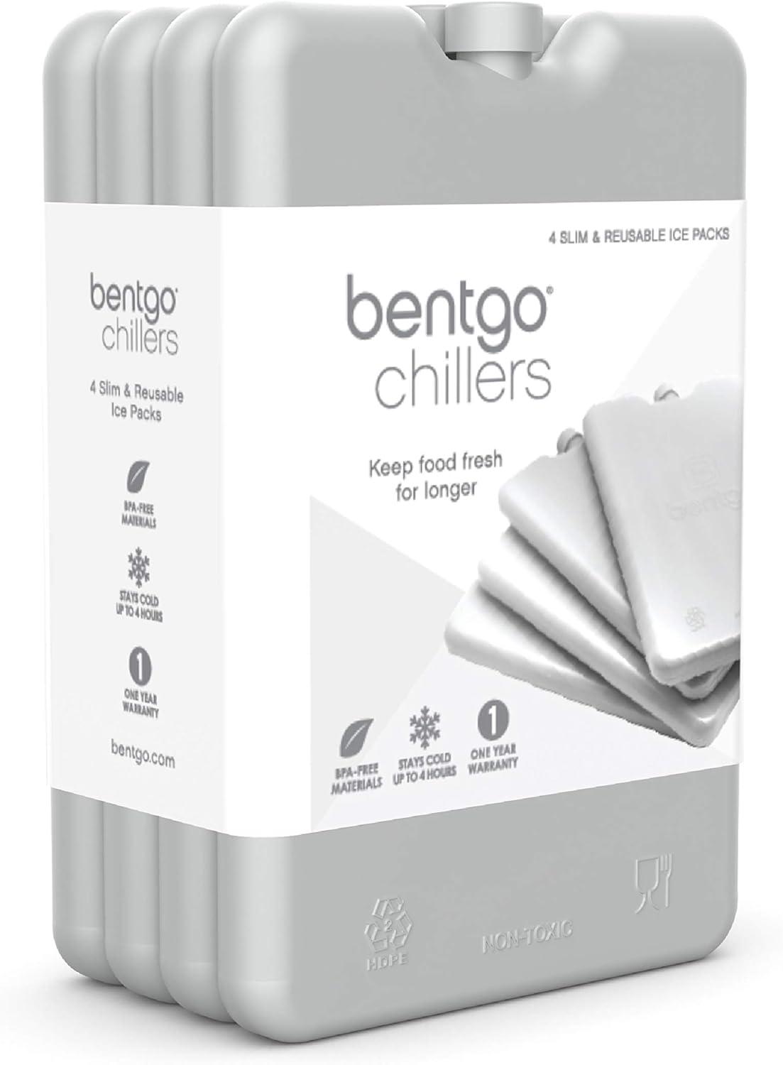 imageBentgo Ice Lunch Chillers UltraThin Ice Packs Perfect for Everyday Use in Lunch Bags Lunch Boxes and Coolers 4 Pack BlueGray