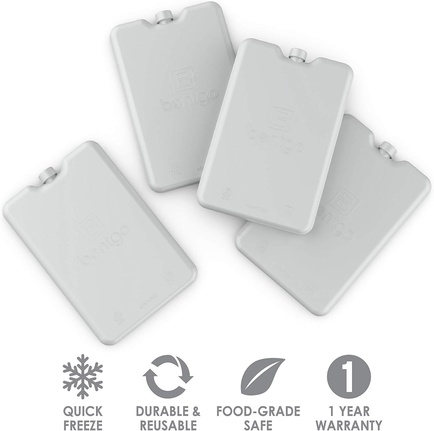 imageBentgo Ice Lunch Chillers UltraThin Ice Packs Perfect for Everyday Use in Lunch Bags Lunch Boxes and Coolers 4 Pack BlueGray