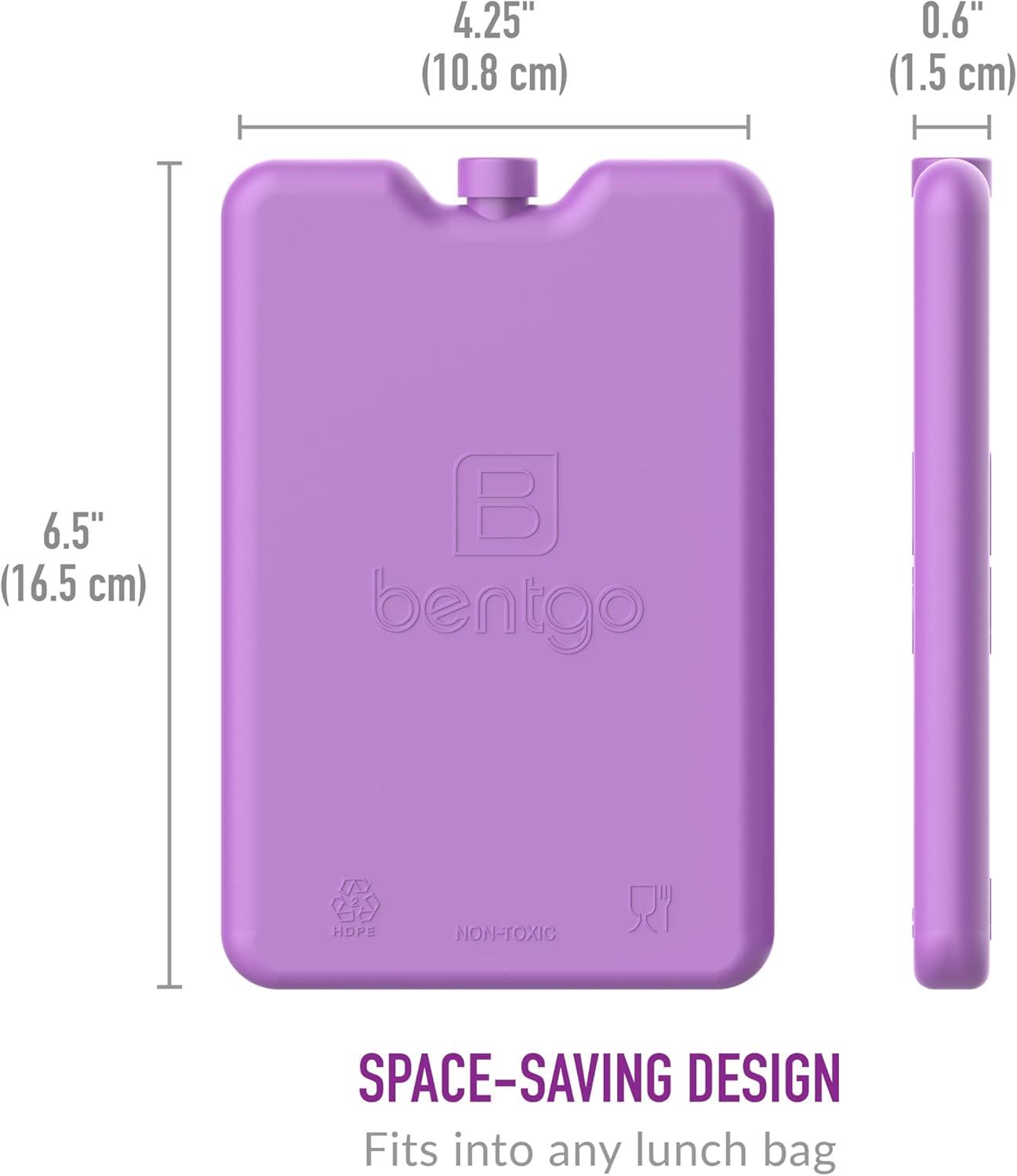 imageBentgo Ice Lunch Chillers UltraThin Ice Packs Perfect for Everyday Use in Lunch Bags Lunch Boxes and Coolers 4 Pack BluePurple