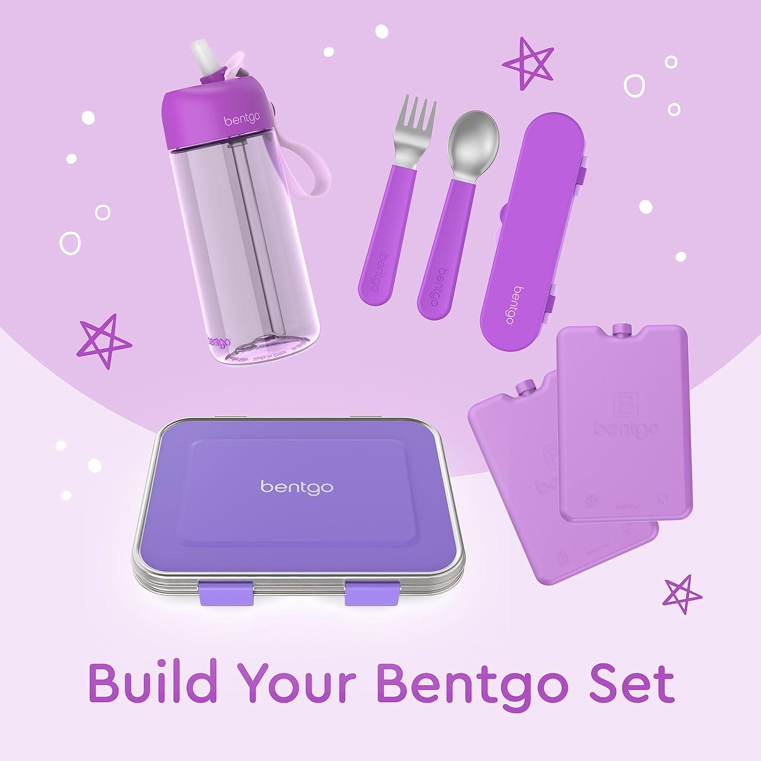 imageBentgo Ice Lunch Chillers UltraThin Ice Packs Perfect for Everyday Use in Lunch Bags Lunch Boxes and Coolers 4 Pack BluePurple