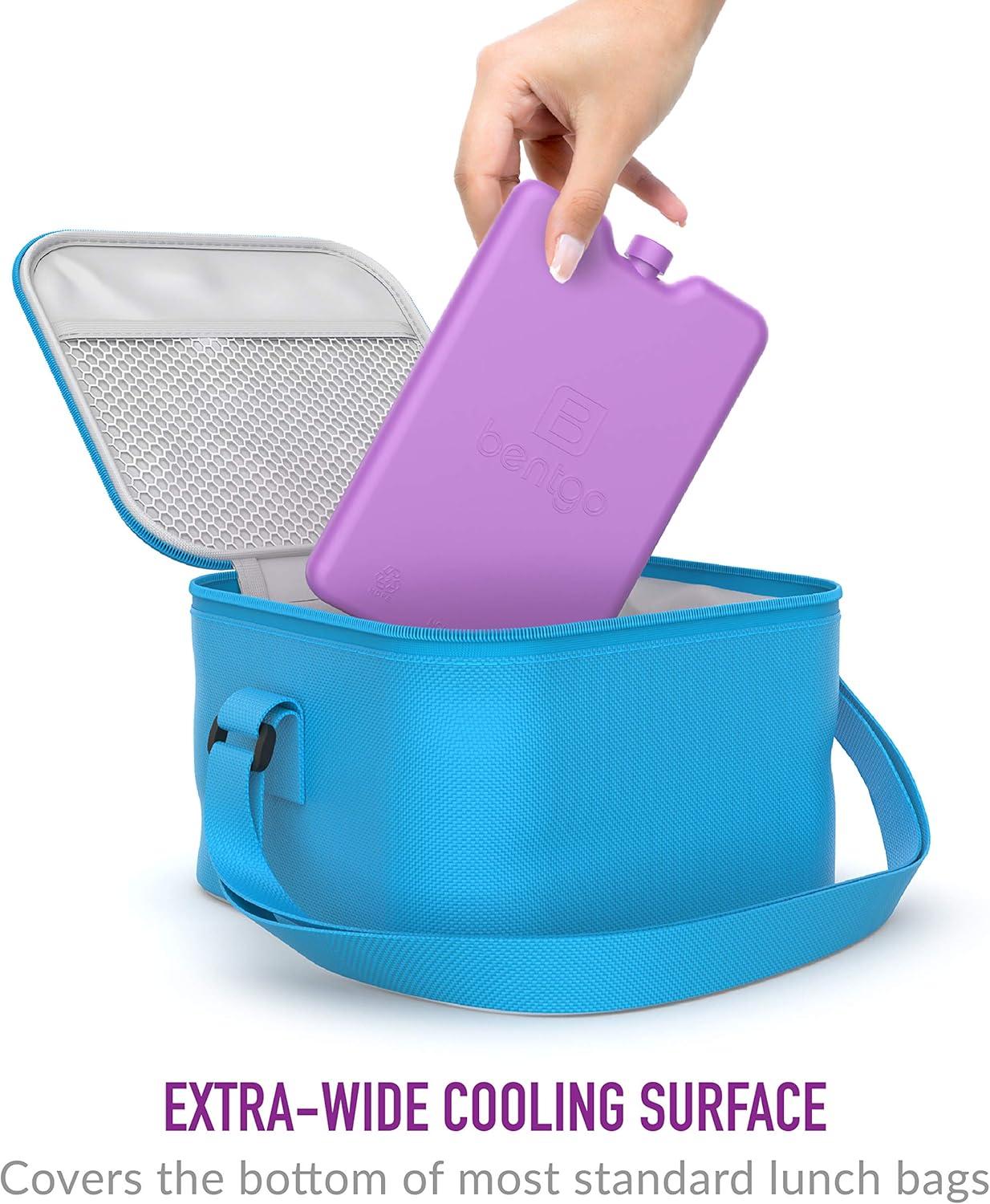 imageBentgo Ice Lunch Chillers UltraThin Ice Packs Perfect for Everyday Use in Lunch Bags Lunch Boxes and Coolers 4 Pack BluePurple