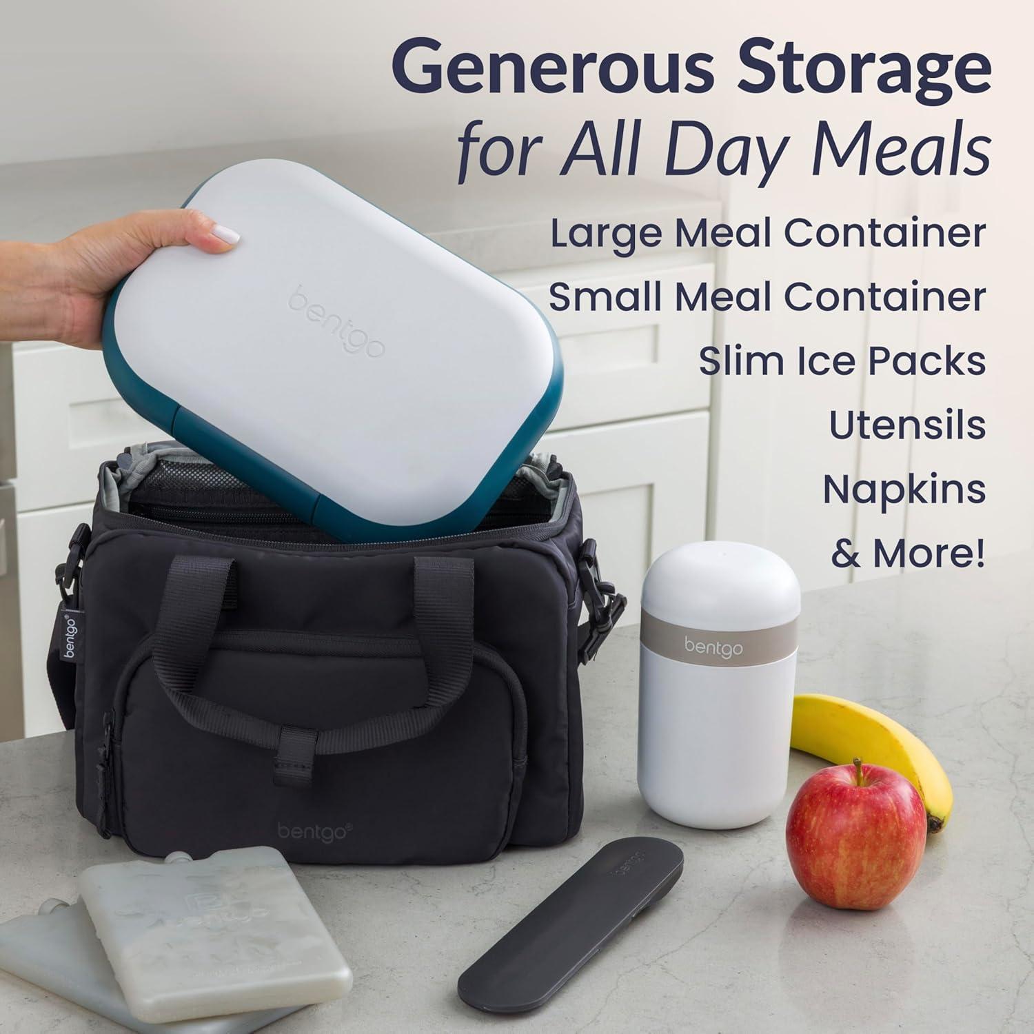 imageBentgo Insulated Lunch Bag ExtraLarge Capacity Adult Lunch Bag with Shoulder Strap and External Storage Compartment Durable Lightweight Ideal for Work School amp Meals On the Go LavenderObsidian